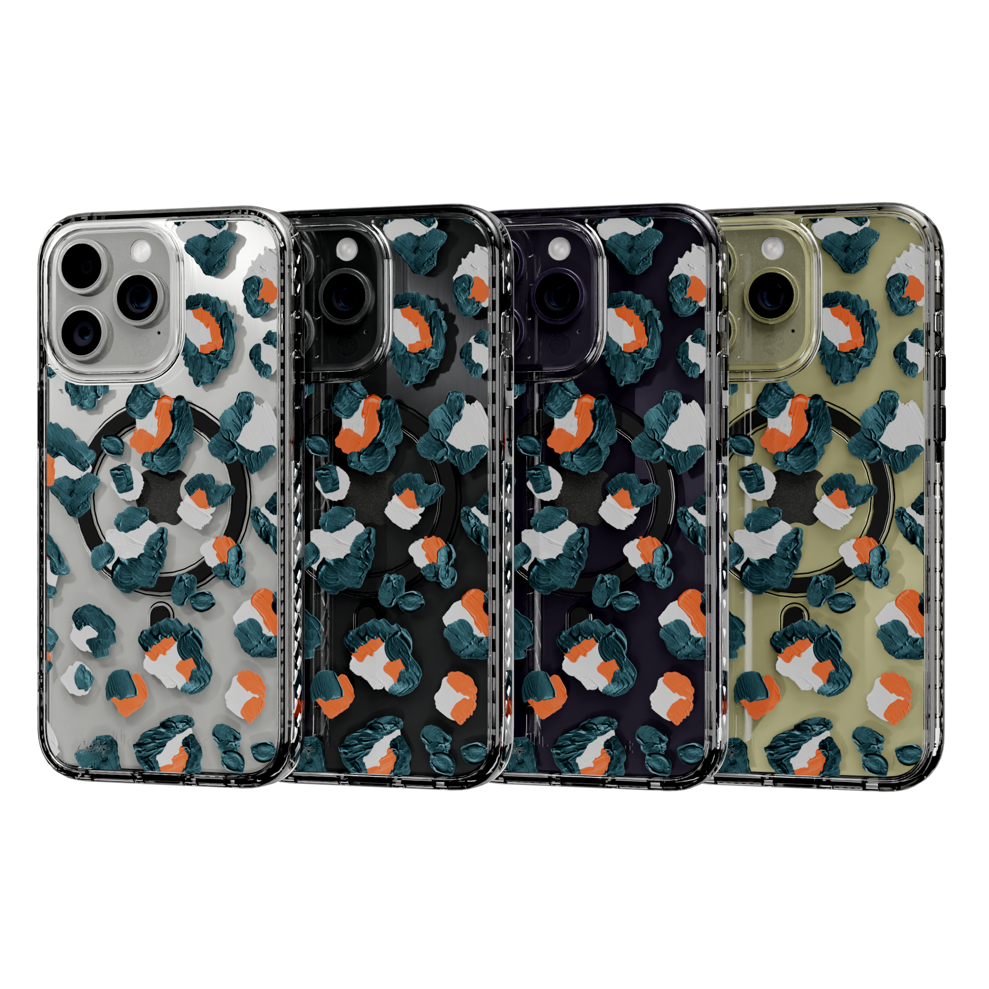 Leopard Turquoise by CatCoq | iPhone 14 Series |  MagSafe® Case iPhone 14 Pro Max / Crystal Clear