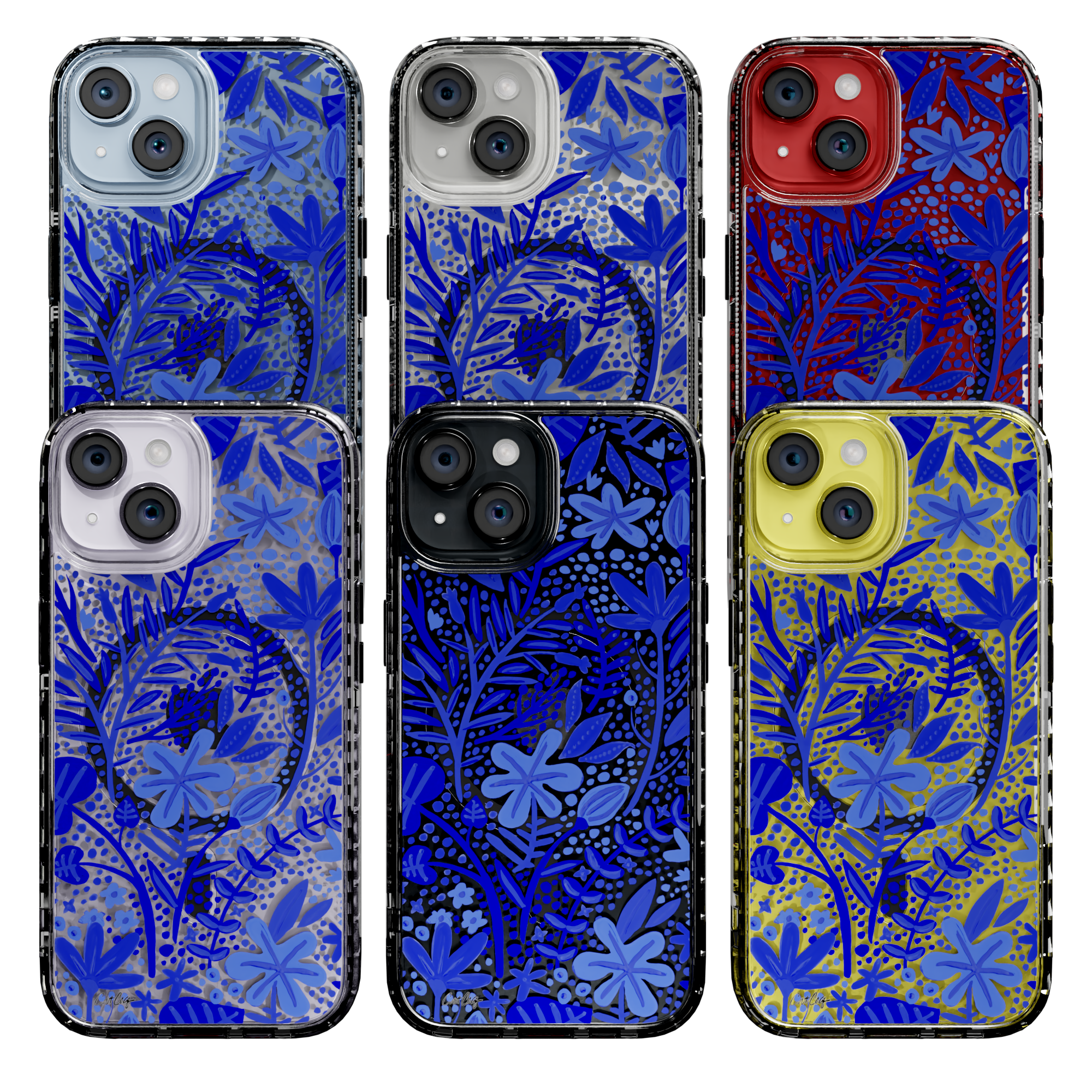 Garden Navy by CatCoq | iPhone 14 Series |  MagSafe® Case iPhone 14 Pro Max / Crystal Clear