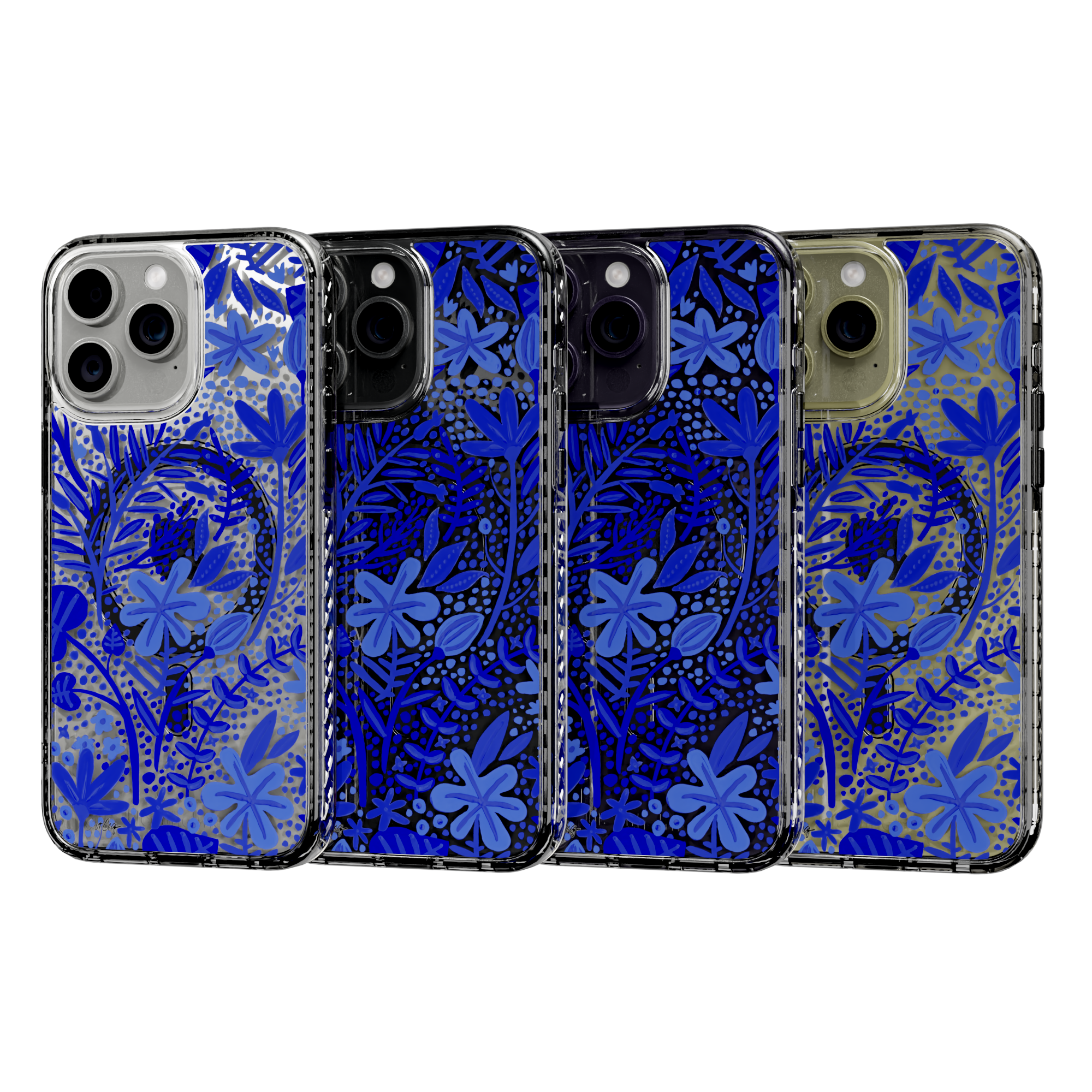 Garden Navy by CatCoq | iPhone 14 Series |  MagSafe® Case iPhone 14 Pro Max / Crystal Clear