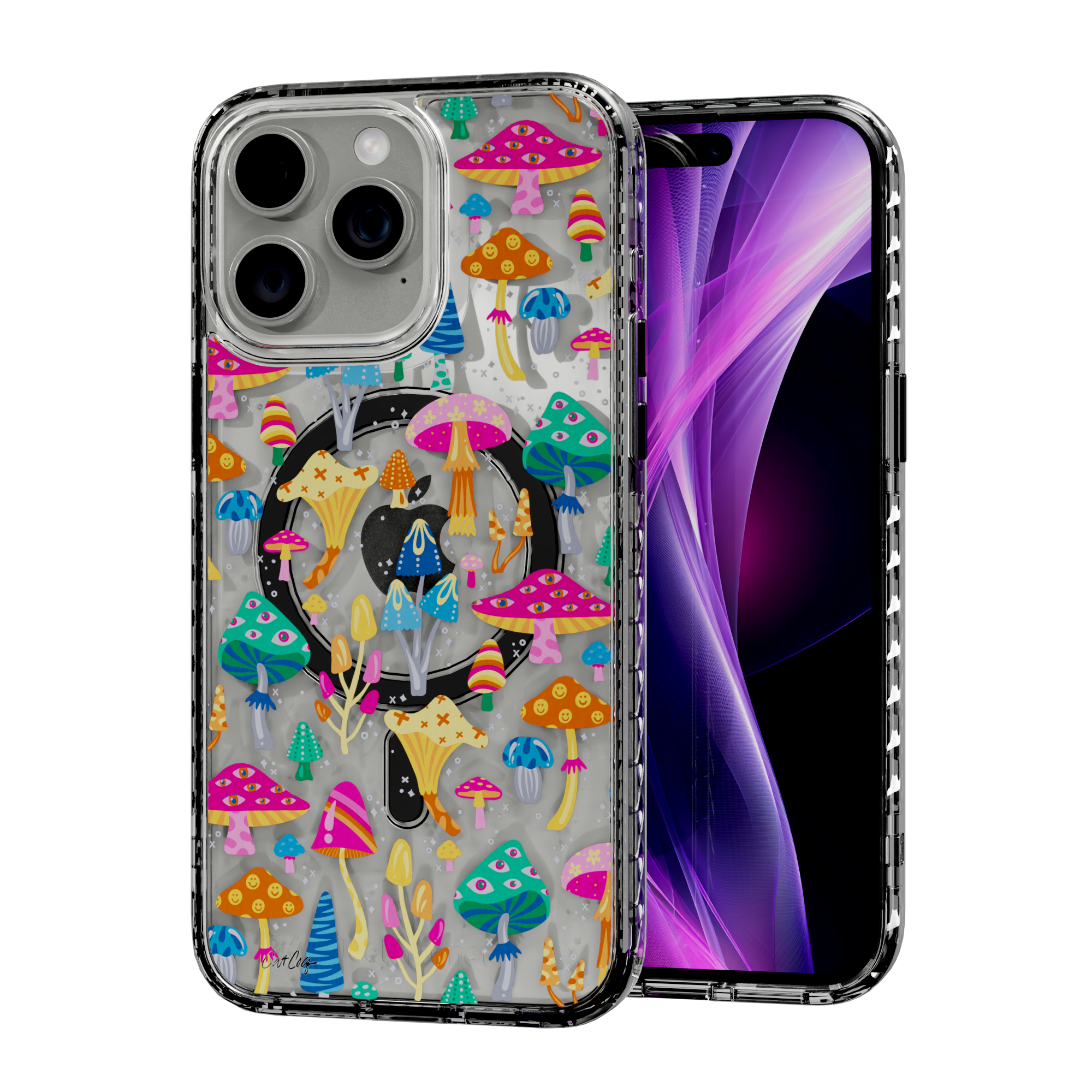 Mystic Mushrooms by CatCoq | iPhone 14 Series |  MagSafe® Case iPhone 14 Pro Max / Crystal Clear