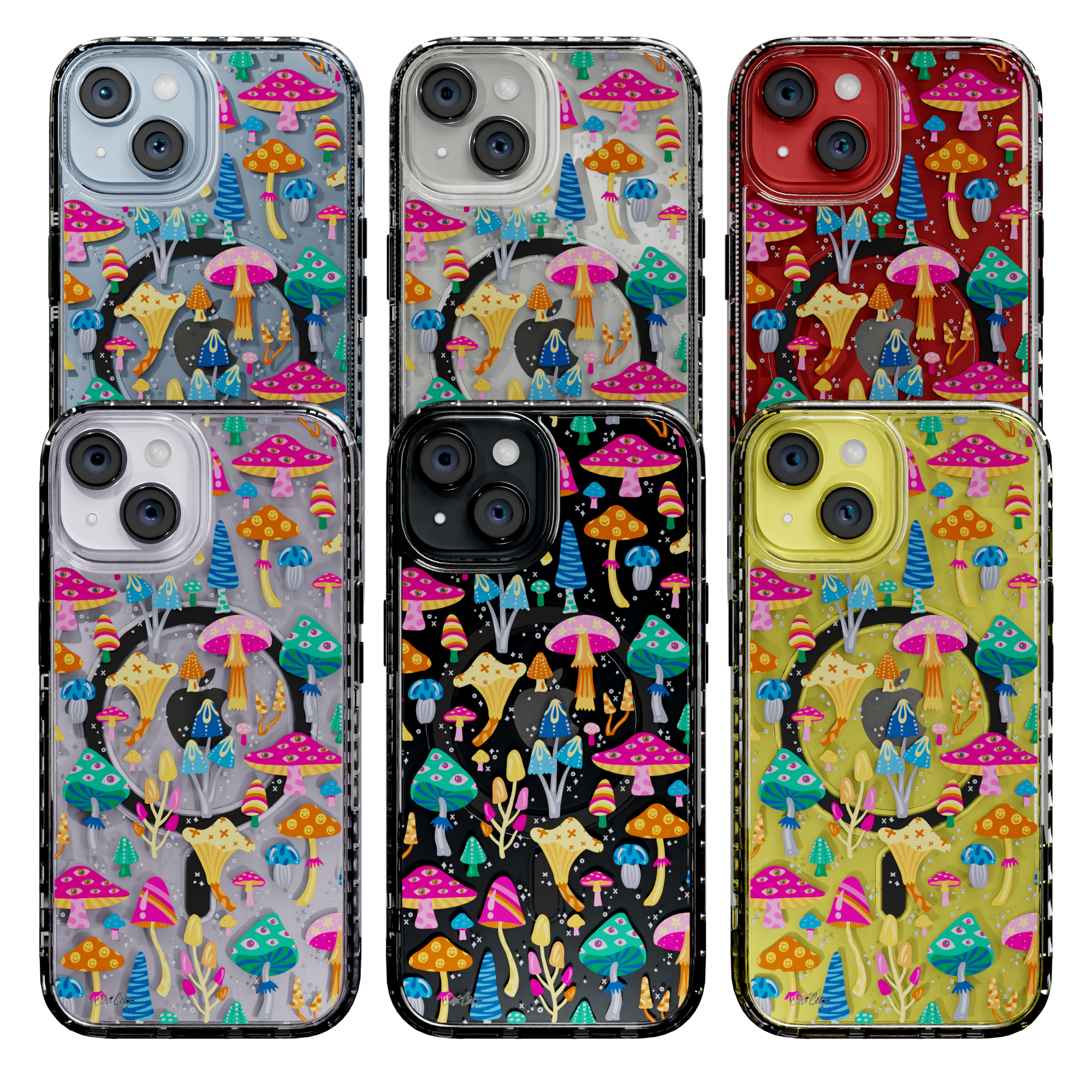 Mystic Mushrooms by CatCoq | iPhone 14 Series |  MagSafe® Case iPhone 14 Pro Max / Crystal Clear