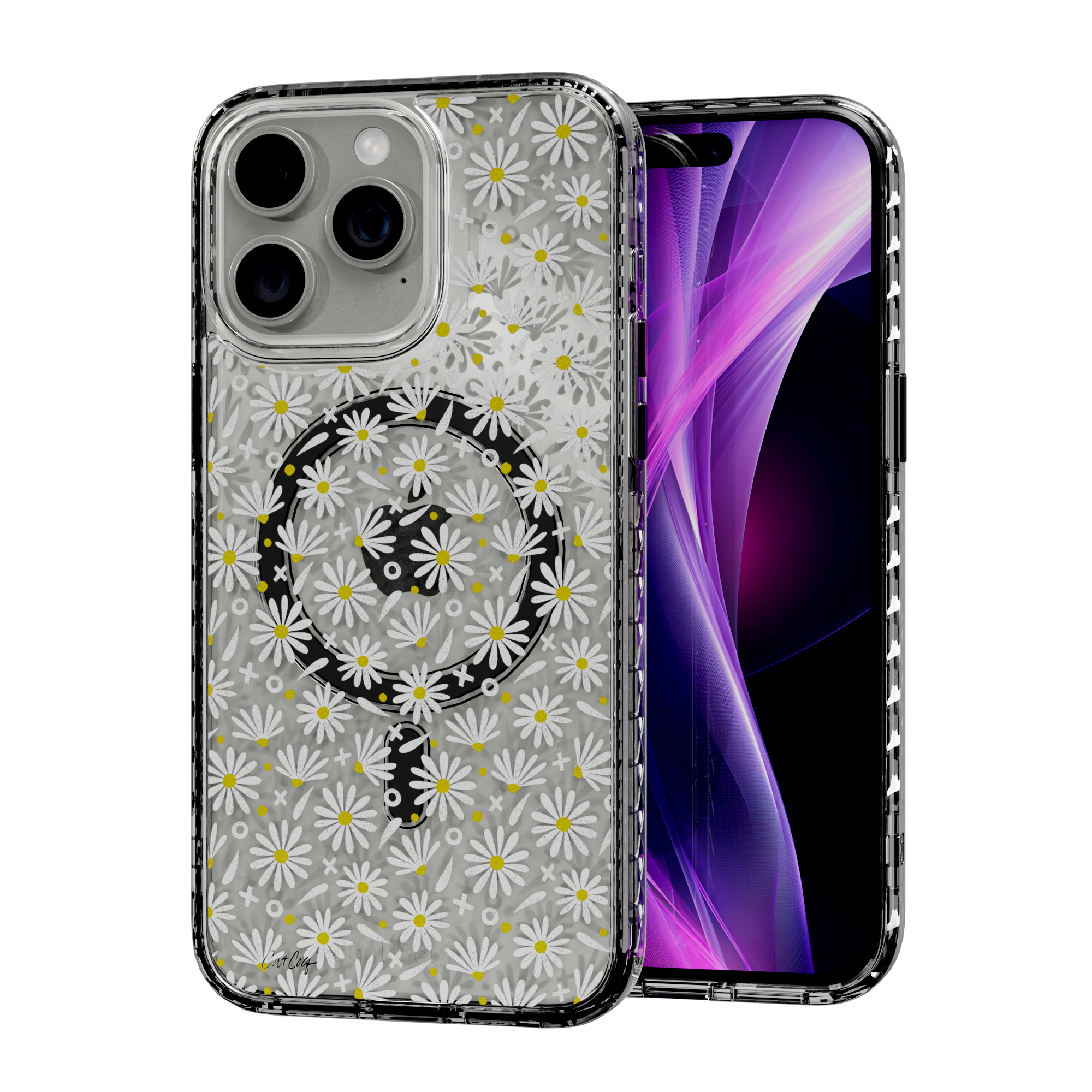 White Daisies by CatCoq | iPhone 14 Series |  MagSafe® Case iPhone 14 Pro Max / Crystal Clear