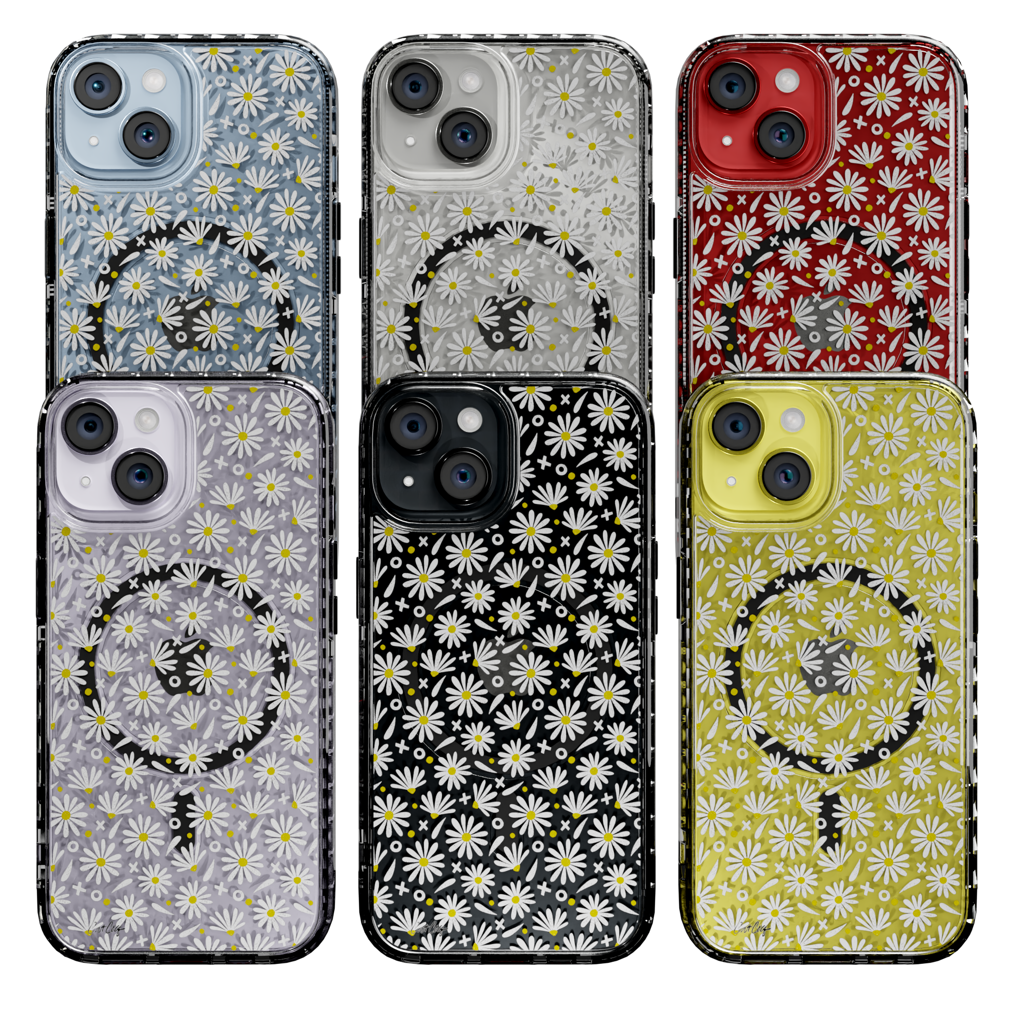 White Daisies by CatCoq | iPhone 14 Series |  MagSafe® Case iPhone 14 Pro Max / Crystal Clear