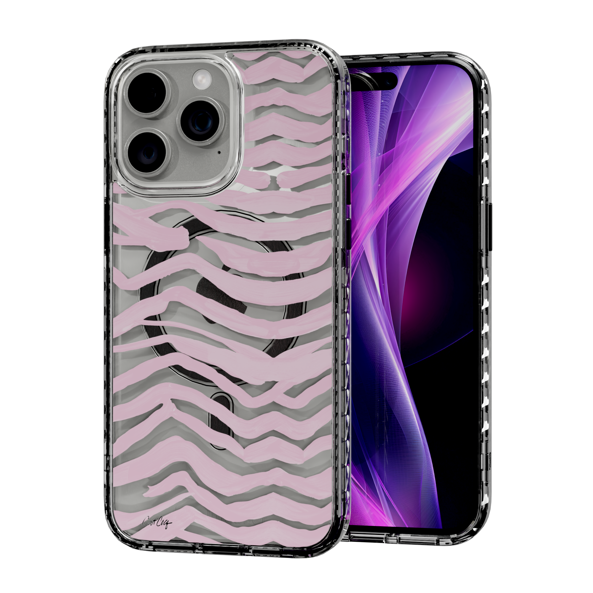 Zebra Blush by CatCoq | iPhone 14 Series |  MagSafe® Case iPhone 14 Pro Max / Crystal Clear