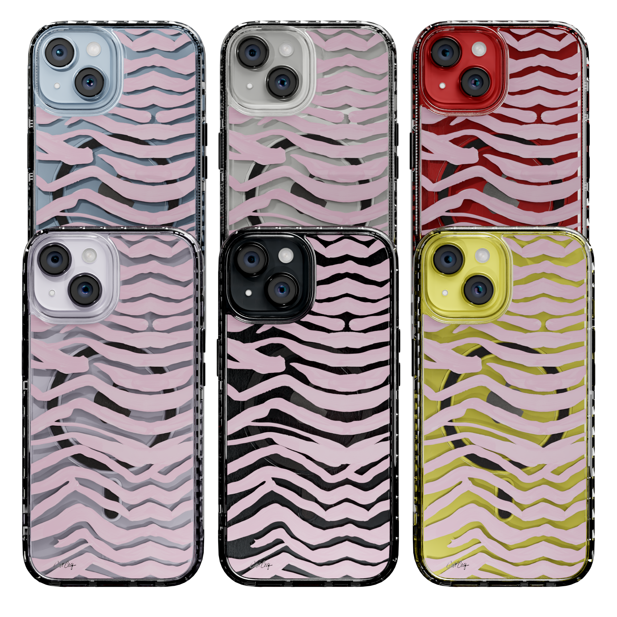 Zebra Blush by CatCoq | iPhone 14 Series |  MagSafe® Case iPhone 14 Pro Max / Crystal Clear