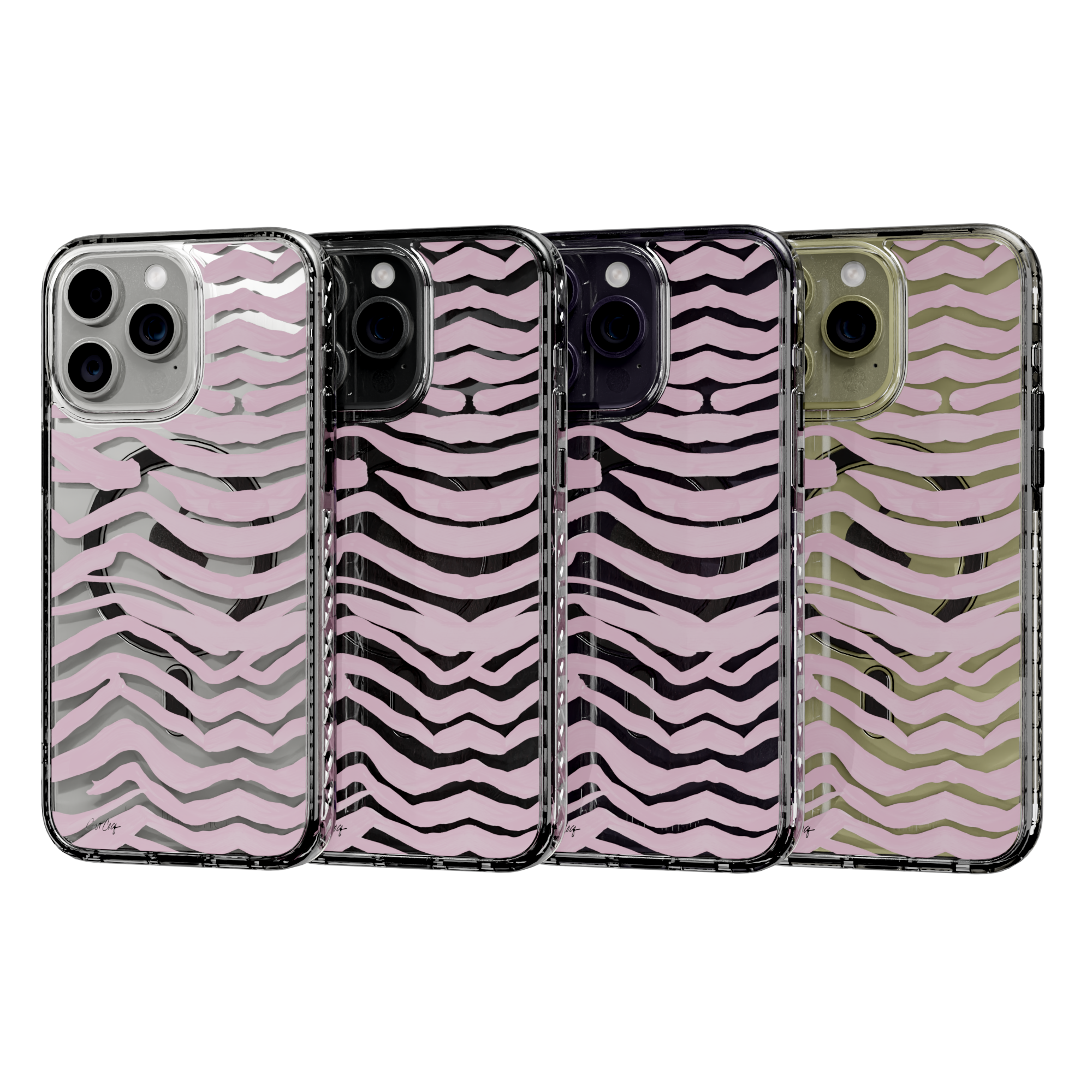 Zebra Blush by CatCoq | iPhone 14 Series |  MagSafe® Case iPhone 14 Pro Max / Crystal Clear