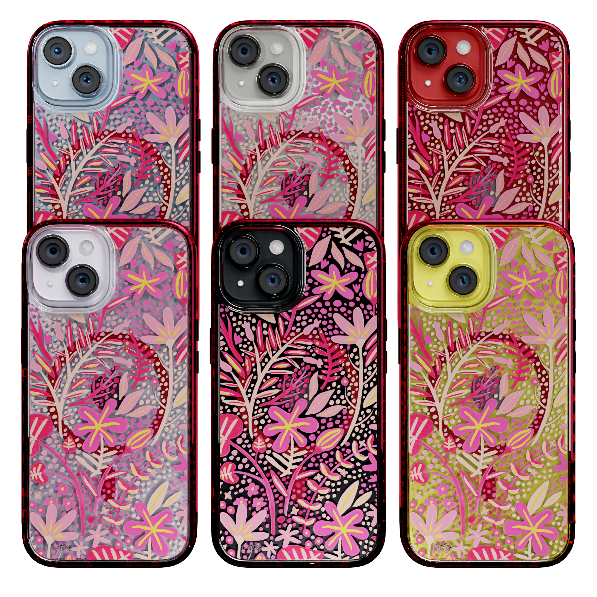 Garden Pink by CatCoq | iPhone 14 Series |  MagSafe® Case iPhone 14 Pro Max / Turbo Red