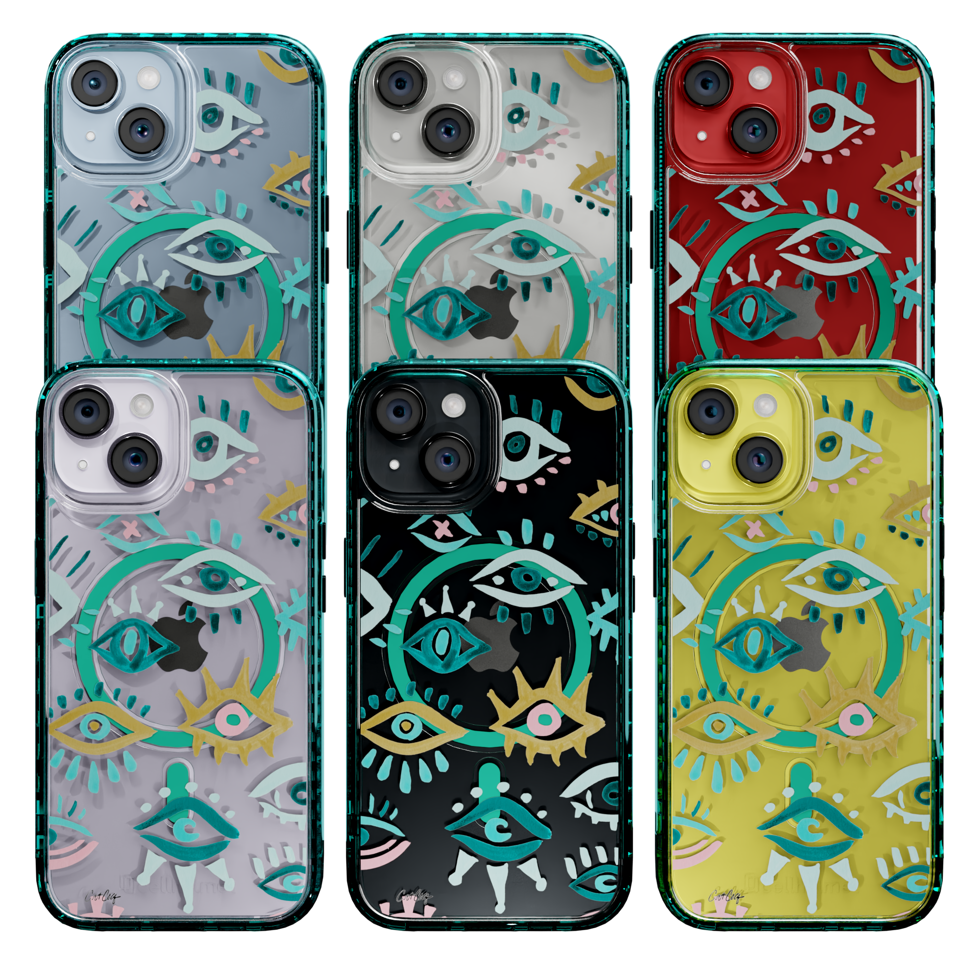 Mystic Eyes by CatCoq | iPhone 14 Series |  MagSafe® Case iPhone 14 Pro Max / Seafoam Green