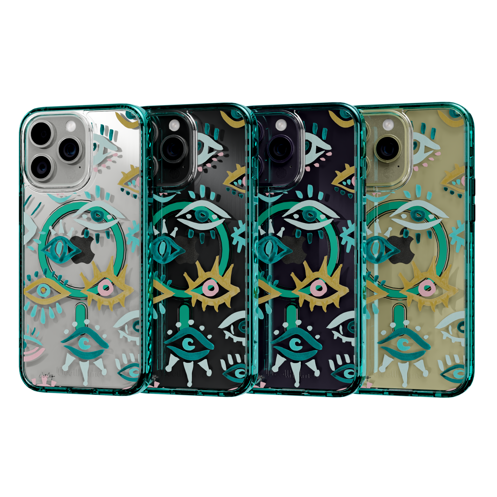 Mystic Eyes by CatCoq | iPhone 14 Series |  MagSafe® Case iPhone 14 Pro Max / Seafoam Green