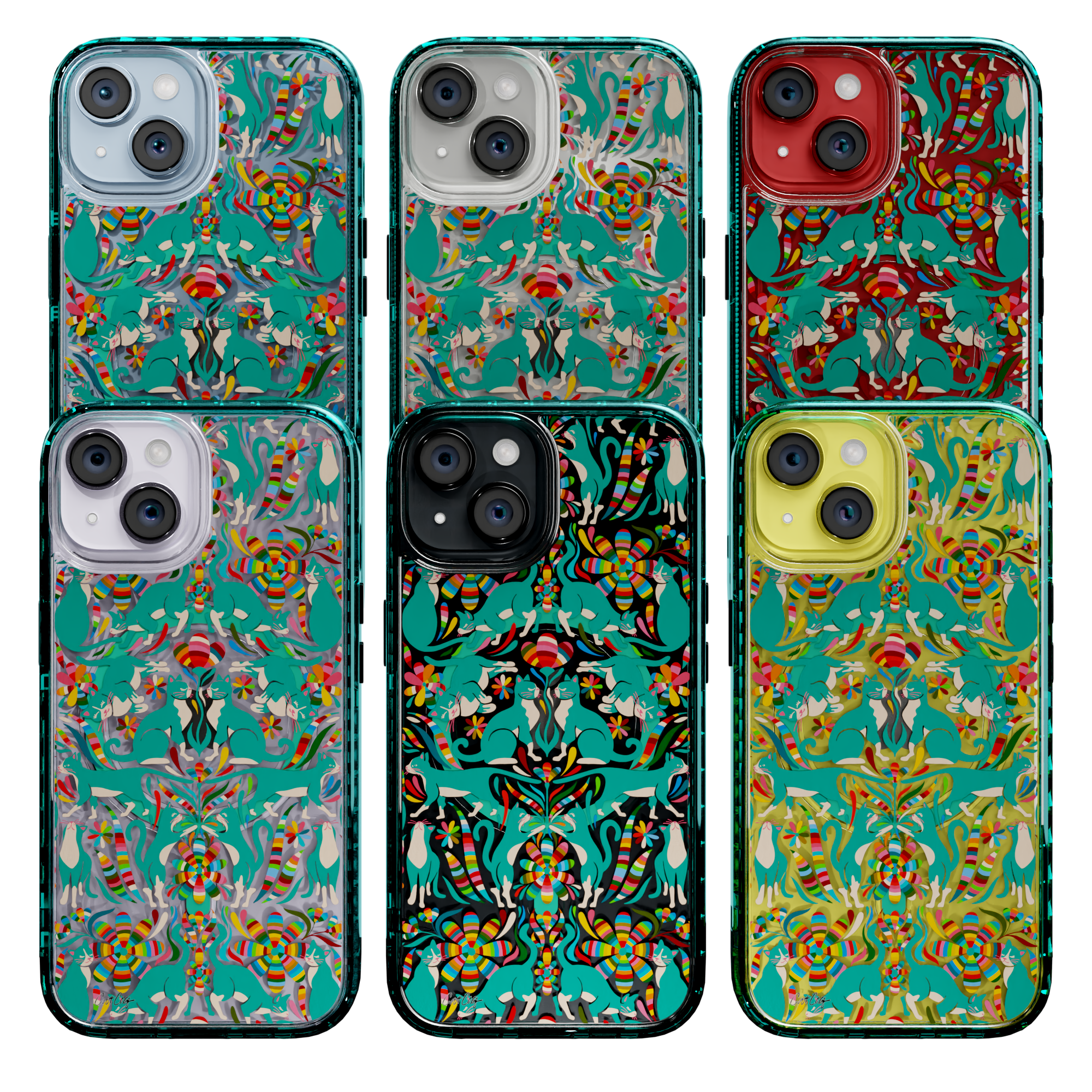 Otomi Cats by CatCoq | iPhone 14 Series |  MagSafe® Case iPhone 14 Pro Max / Seafoam Green