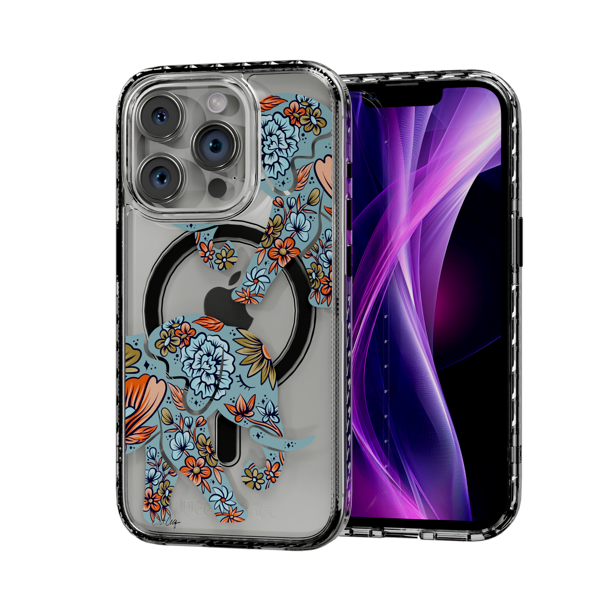 Porcelain Elephant by CatCoq | iPhone 14 Series |  MagSafe® Case iPhone 14 Pro / Crystal Clear