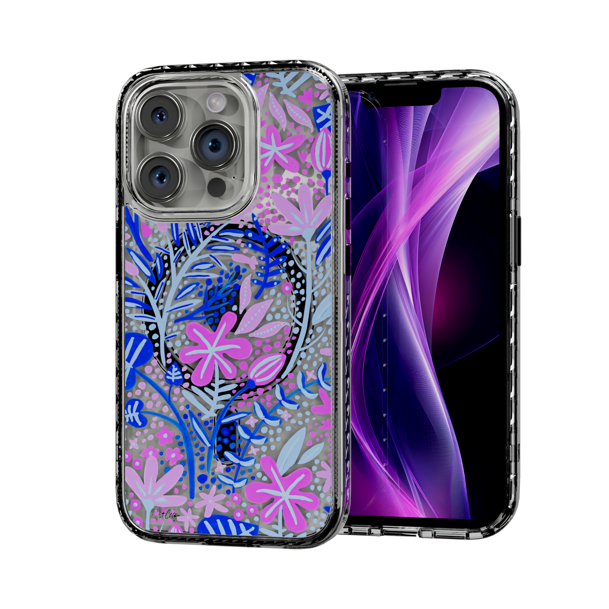 Garden Indigo by CatCoq | iPhone 14 Series |  MagSafe® Case iPhone 14 Pro / Crystal Clear