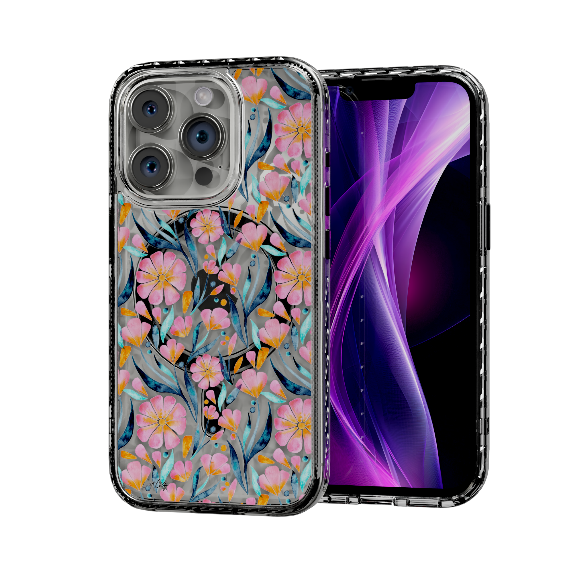 Sweet Florals by CatCoq | iPhone 14 Series |  MagSafe® Case iPhone 14 Pro / Crystal Clear