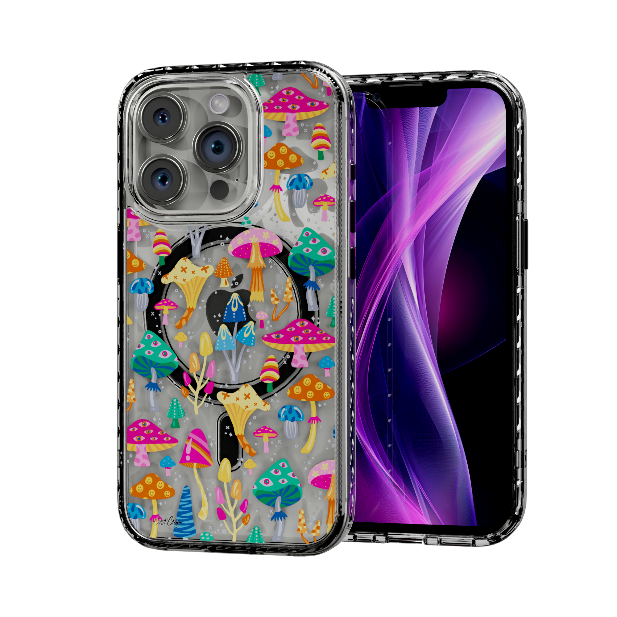 Mystic Mushrooms by CatCoq | iPhone 14 Series |  MagSafe® Case iPhone 14 Pro / Crystal Clear