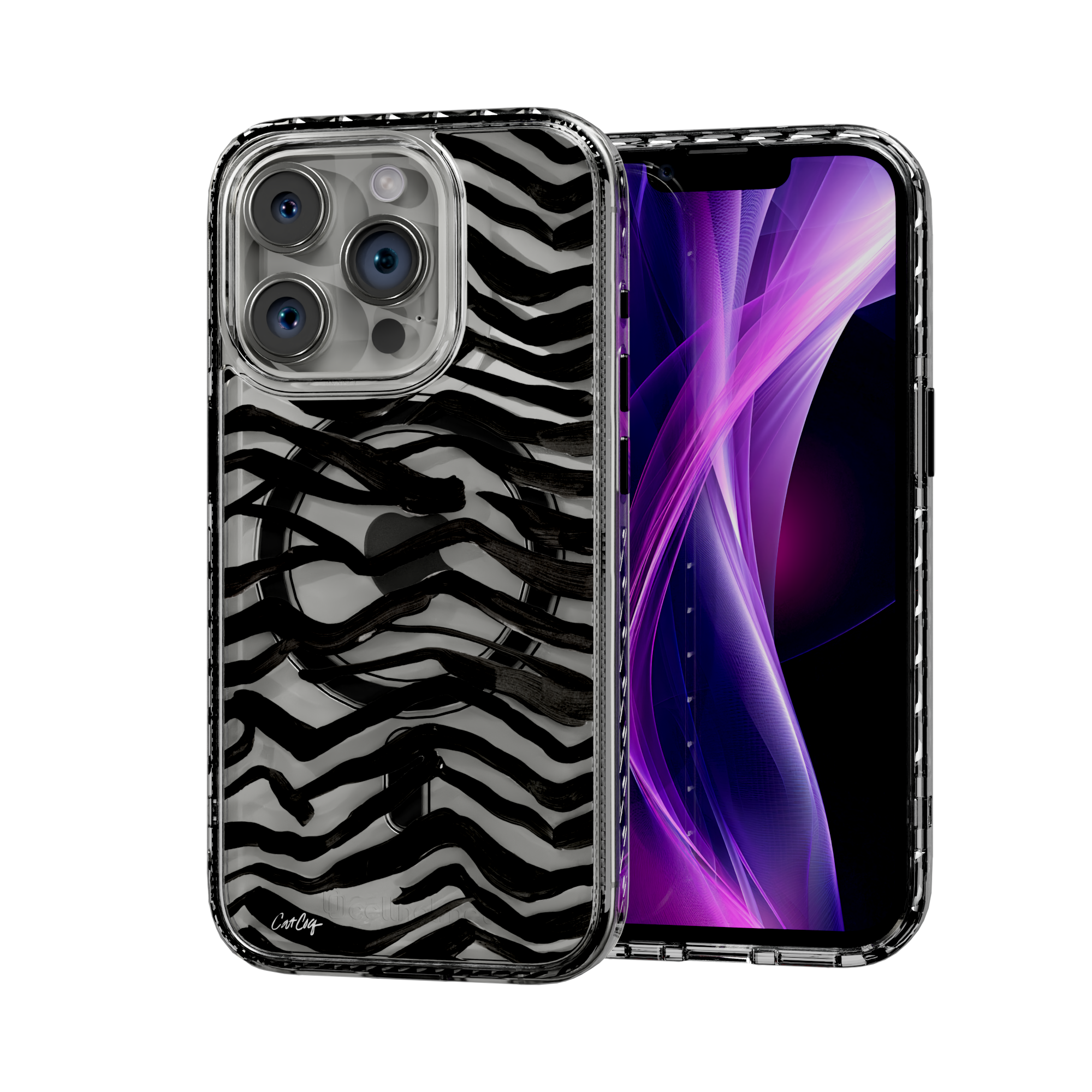 Zebra Black by CatCoq | iPhone 14 Series |  MagSafe® Case iPhone 14 Pro / Crystal Clear