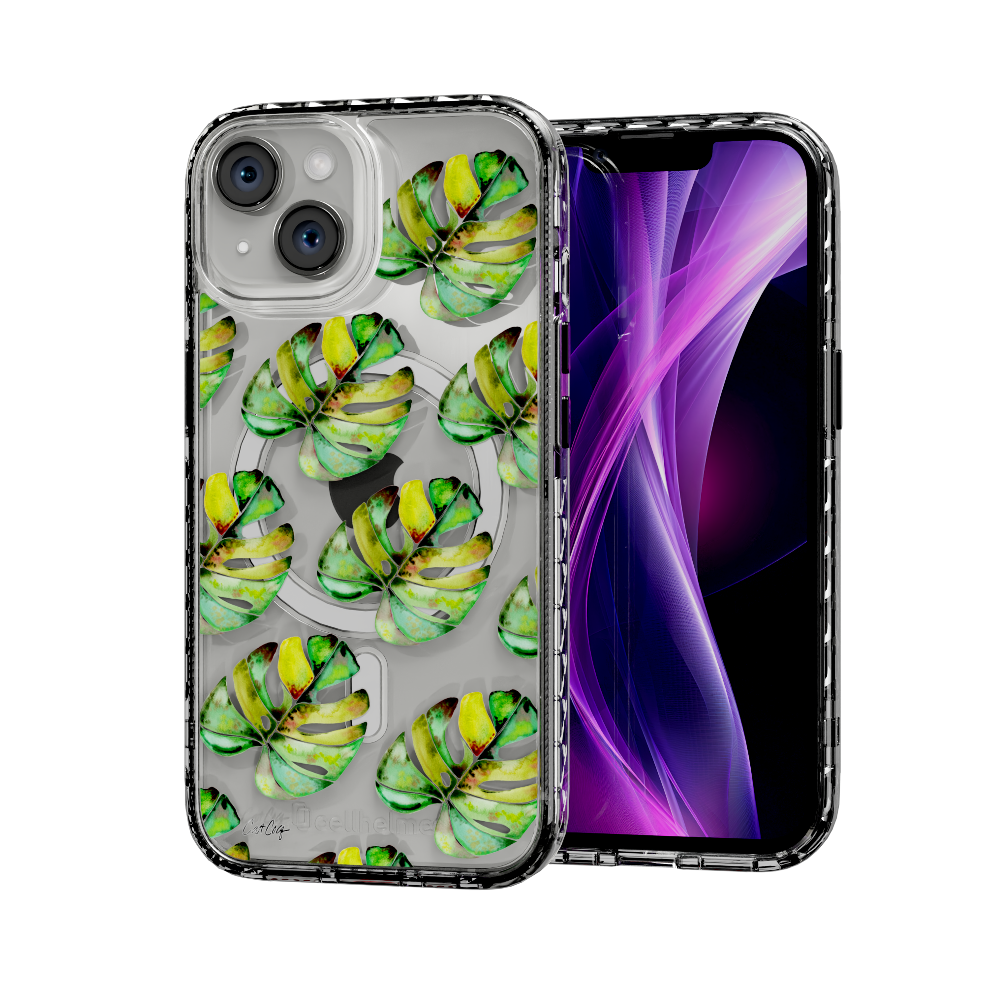 Green Monstera by CatCoq | iPhone 15 Series |  MagSafe® Case iPhone 15 / Crystal Clear