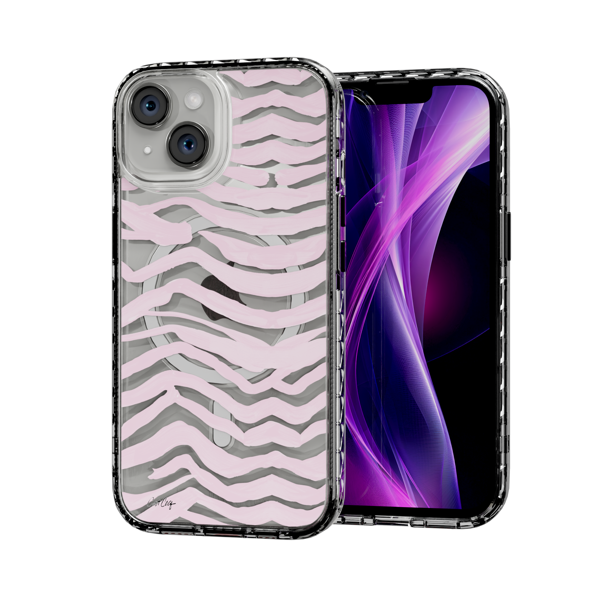 Zebra Blush by CatCoq | iPhone 15 Series |  MagSafe® Case iPhone 15 / Crystal Clear