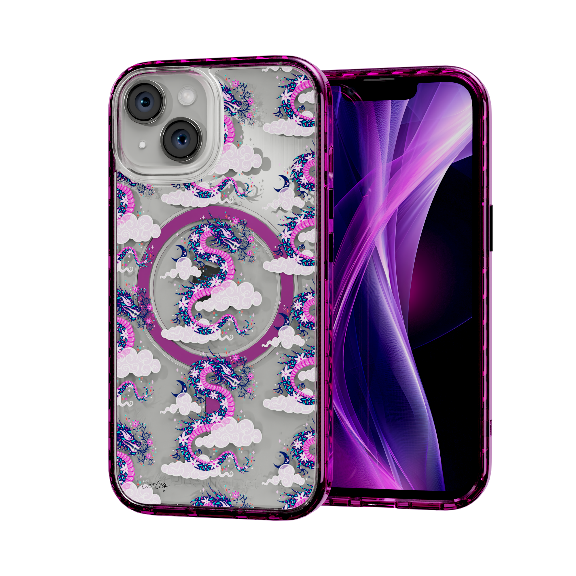 Dream Dragon by CatCoq | iPhone 15 Series |  MagSafe® Case iPhone 15 / Vivid Magenta