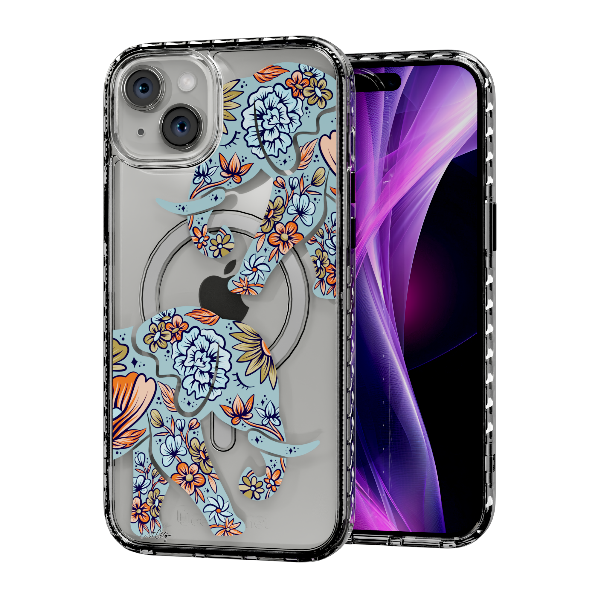 Porcelain Elephant by CatCoq | iPhone 15 Series |  MagSafe® Case iPhone 15 Plus / Crystal Clear