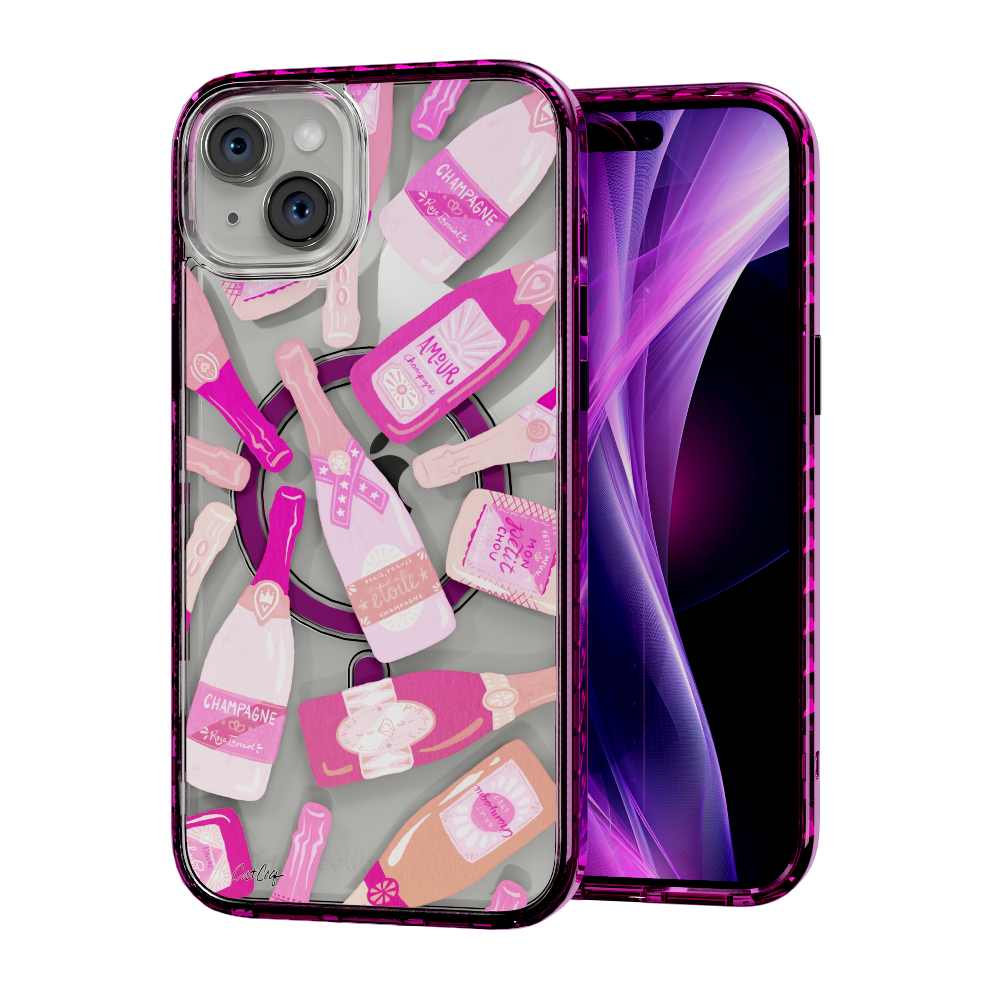 French Champagne by CatCoq | iPhone 15 Series |  MagSafe® Case iPhone 15 Plus / Vivid Magenta