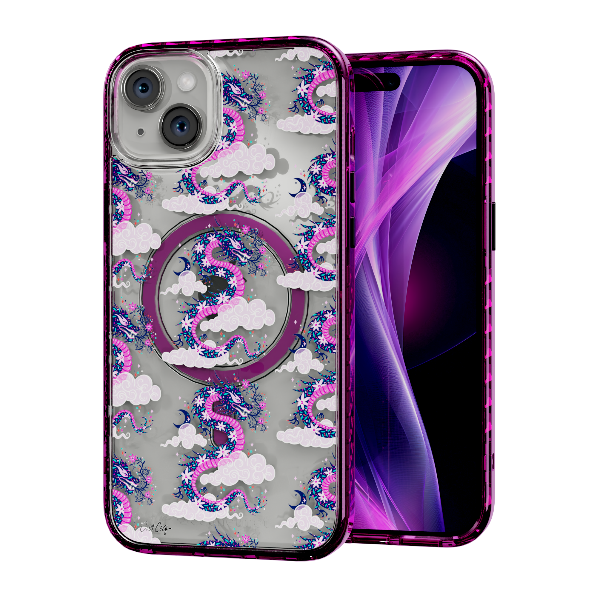 Dream Dragon by CatCoq | iPhone 15 Series |  MagSafe® Case iPhone 15 Plus / Vivid Magenta