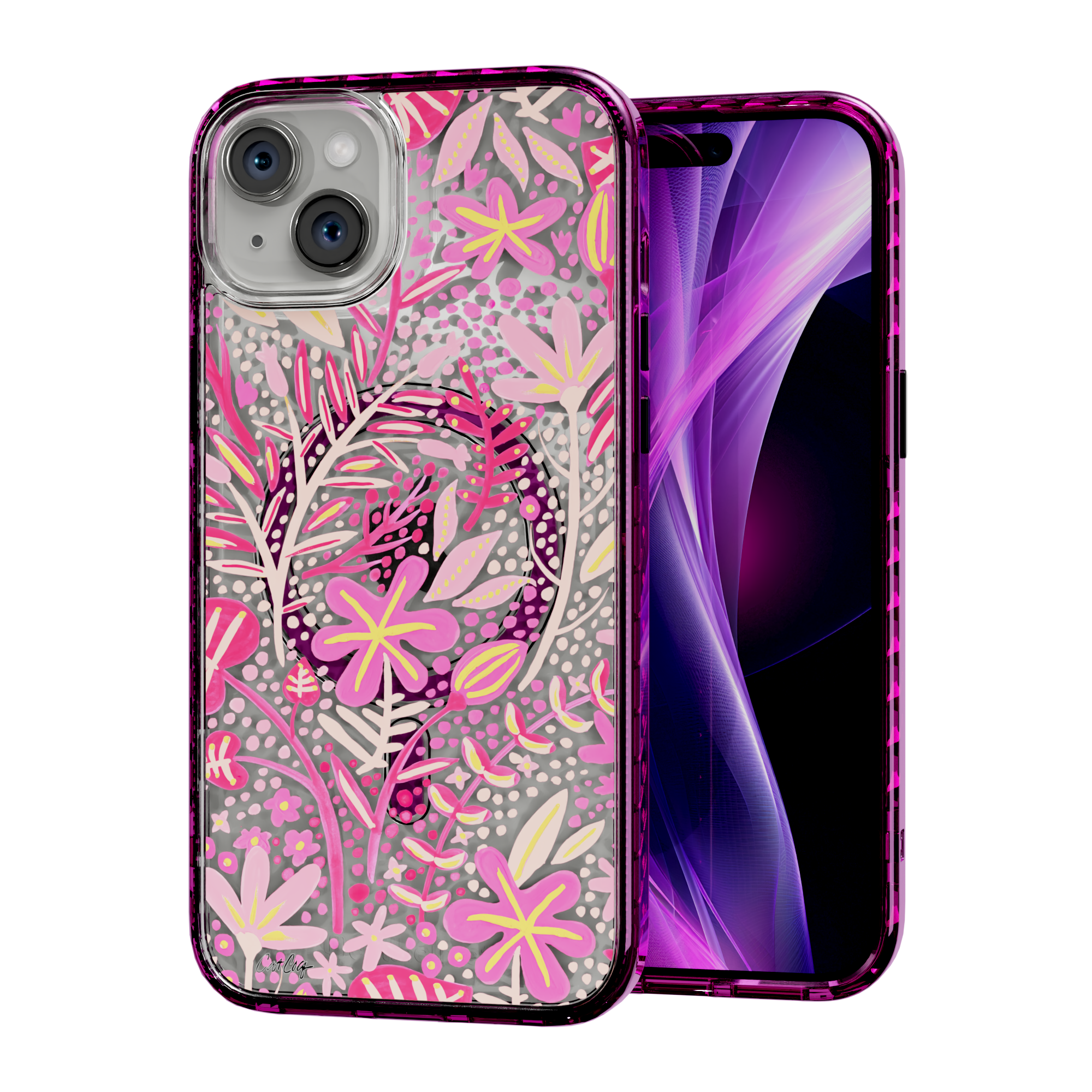 Garden Pink by CatCoq | iPhone 15 Series |  MagSafe® Case iPhone 15 Plus / Vivid Magenta