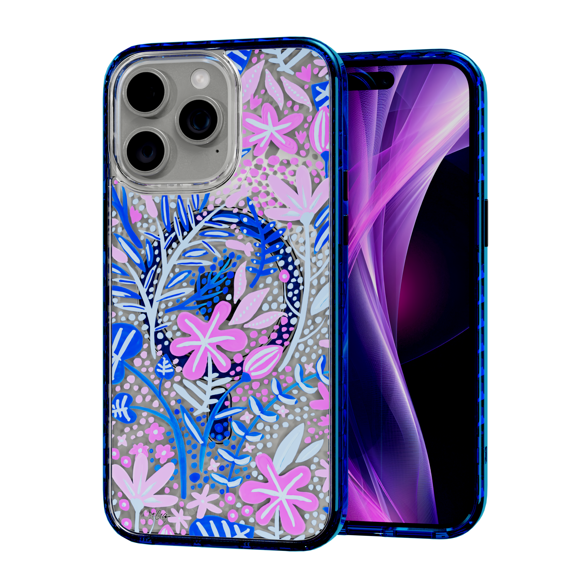 Garden Indigo by CatCoq | iPhone 15 Series |  MagSafe® Case iPhone 15 Pro Max / Bermuda Blue