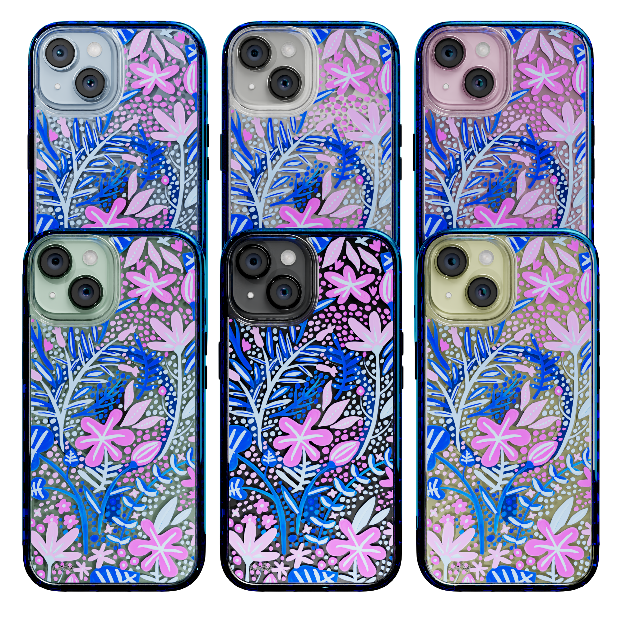 Garden Indigo by CatCoq | iPhone 15 Series |  MagSafe® Case iPhone 15 Pro Max / Bermuda Blue