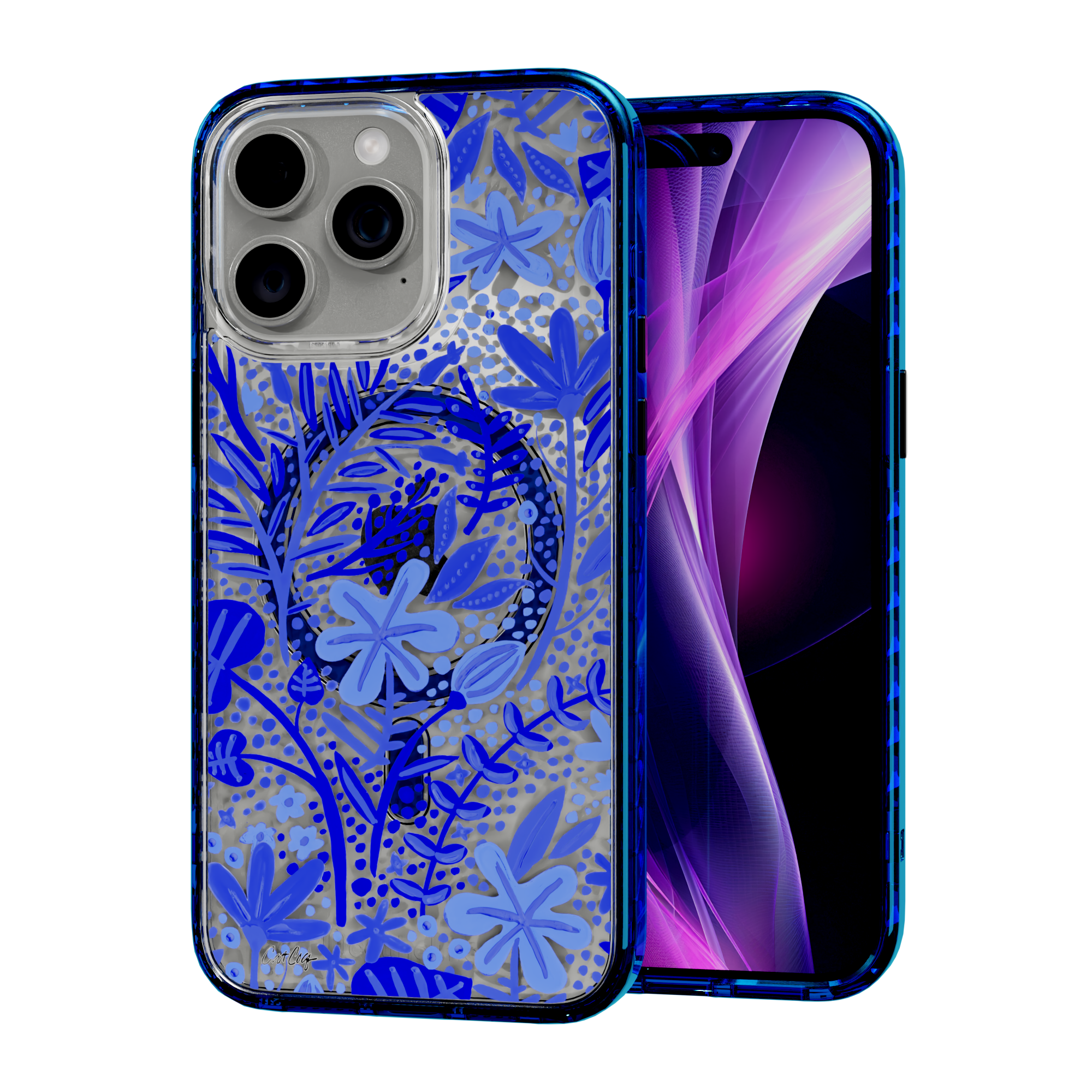 Garden Navy by CatCoq | iPhone 15 Series |  MagSafe® Case iPhone 15 Pro Max / Bermuda Blue