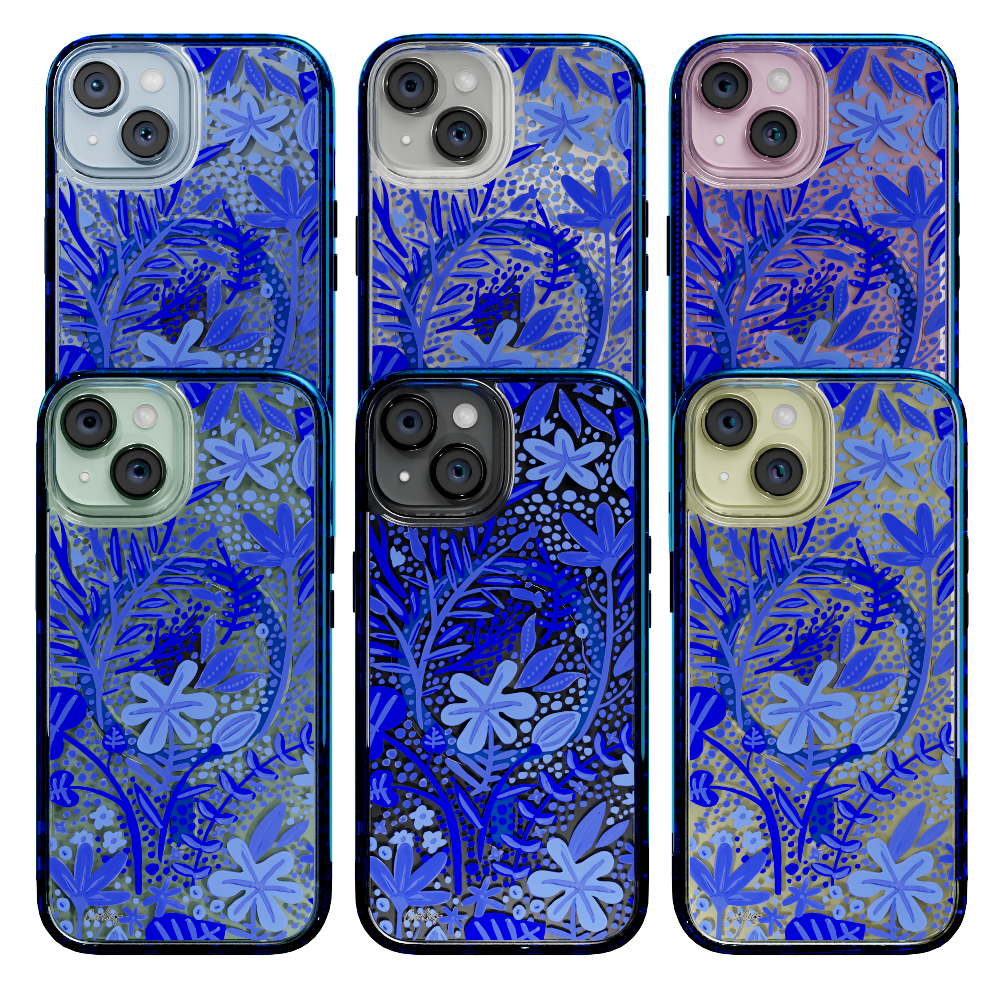 Garden Navy by CatCoq | iPhone 15 Series |  MagSafe® Case iPhone 15 Pro Max / Bermuda Blue