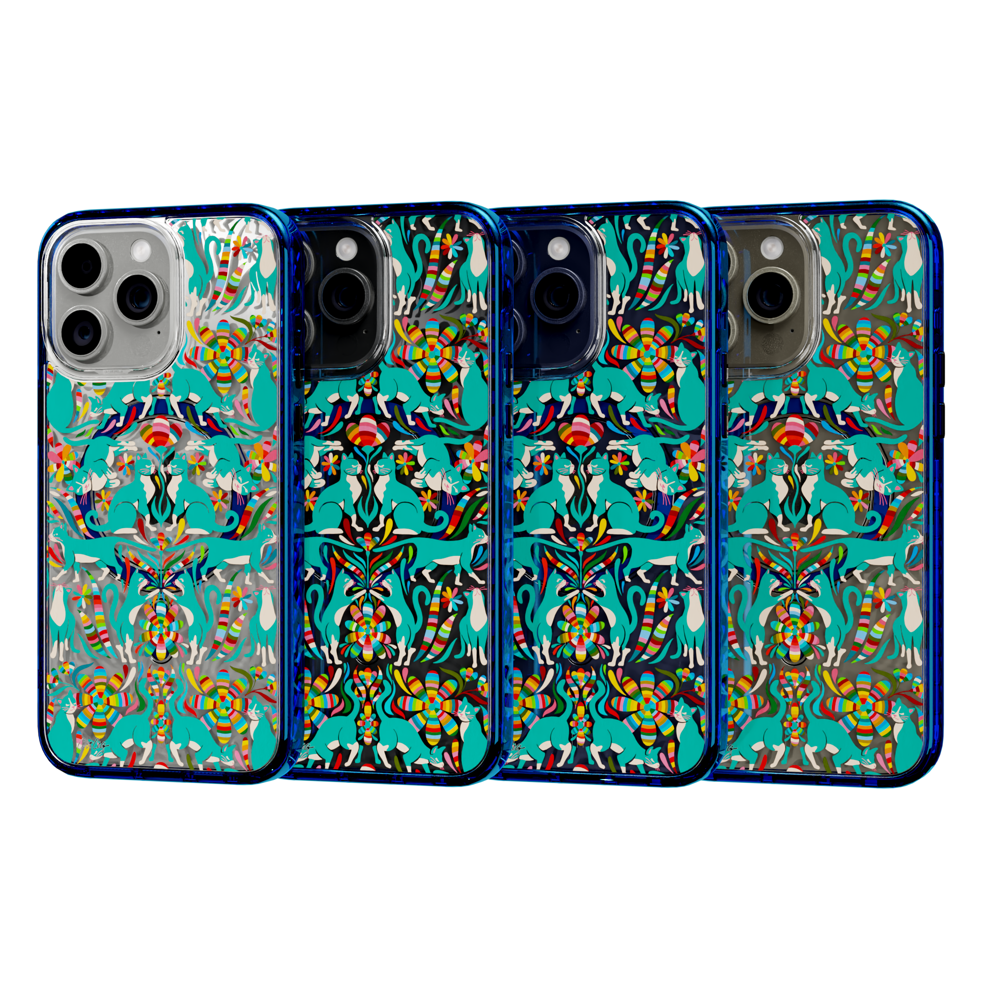 Otomi Cats by CatCoq | iPhone 15 Series |  MagSafe® Case iPhone 15 Pro Max / Bermuda Blue