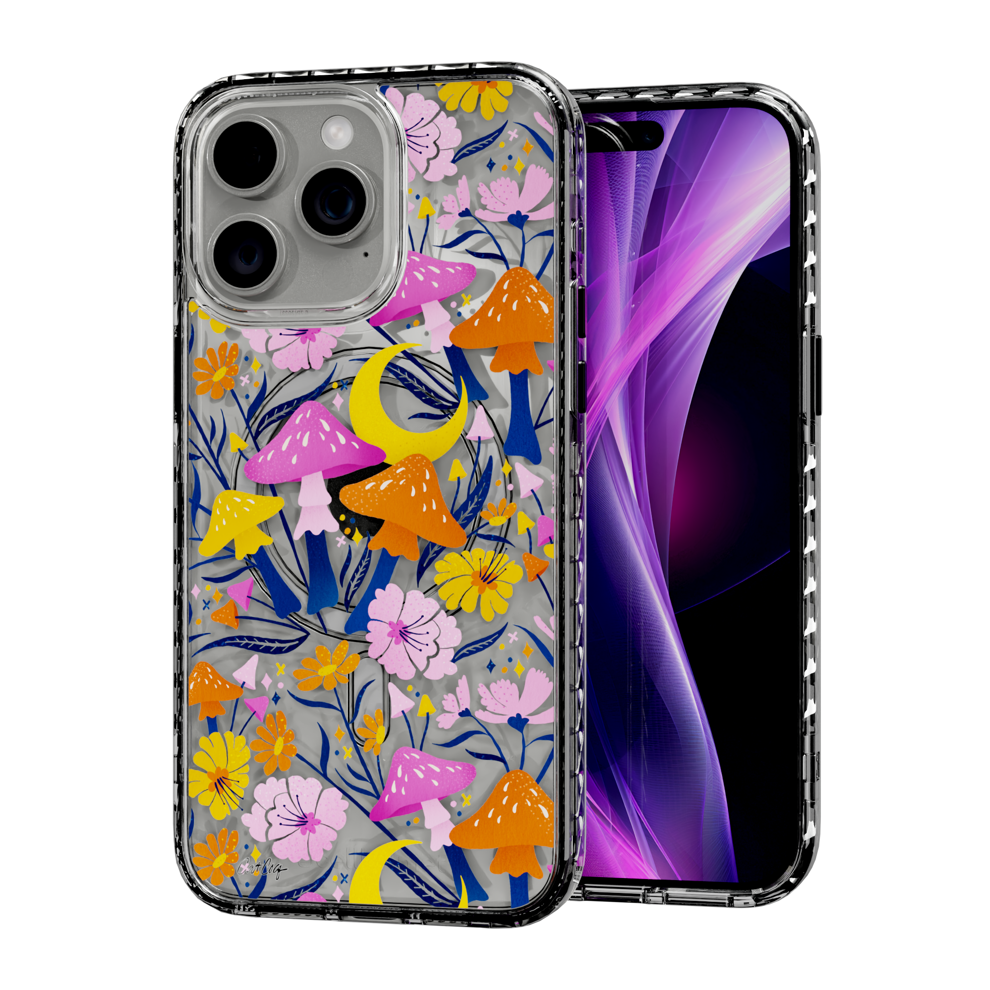 Blooms and Shrooms by CatCoq | iPhone 15 Series |  MagSafe® Case iPhone 15 Pro Max / Crystal Clear