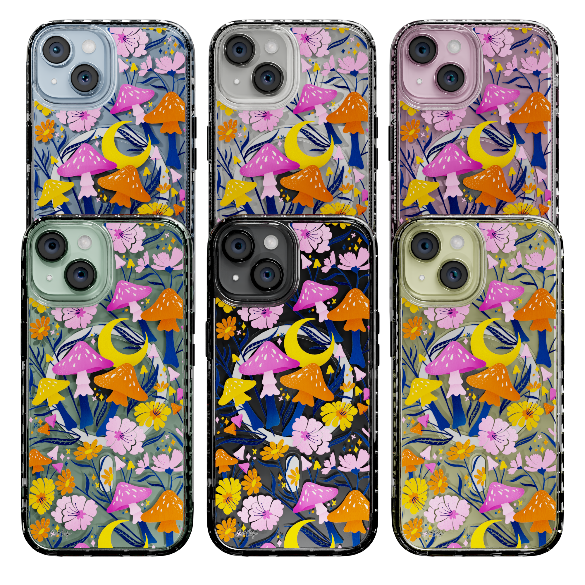 Blooms and Shrooms by CatCoq | iPhone 15 Series |  MagSafe® Case iPhone 15 Pro Max / Crystal Clear