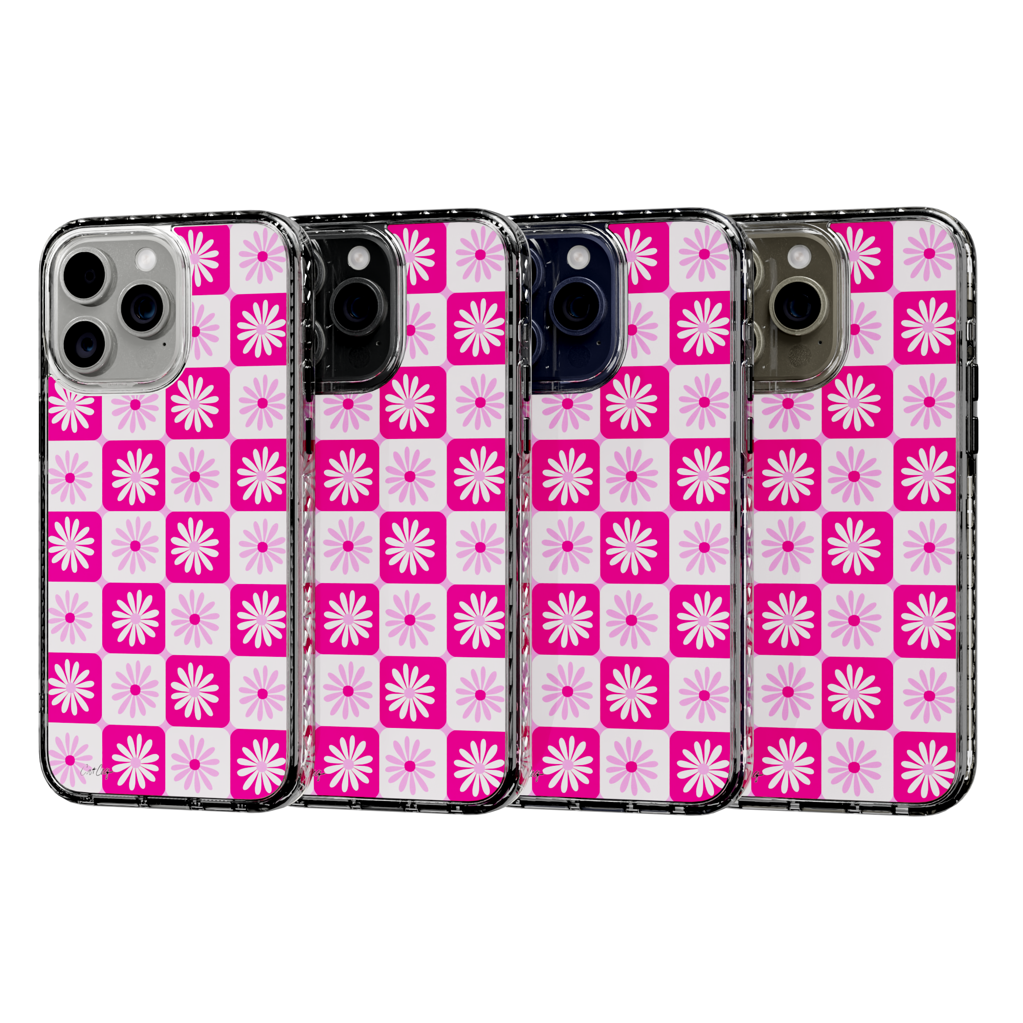 Checkered Daisies by CatCoq | iPhone 15 Series |  MagSafe® Case iPhone 15 Pro Max / Crystal Clear