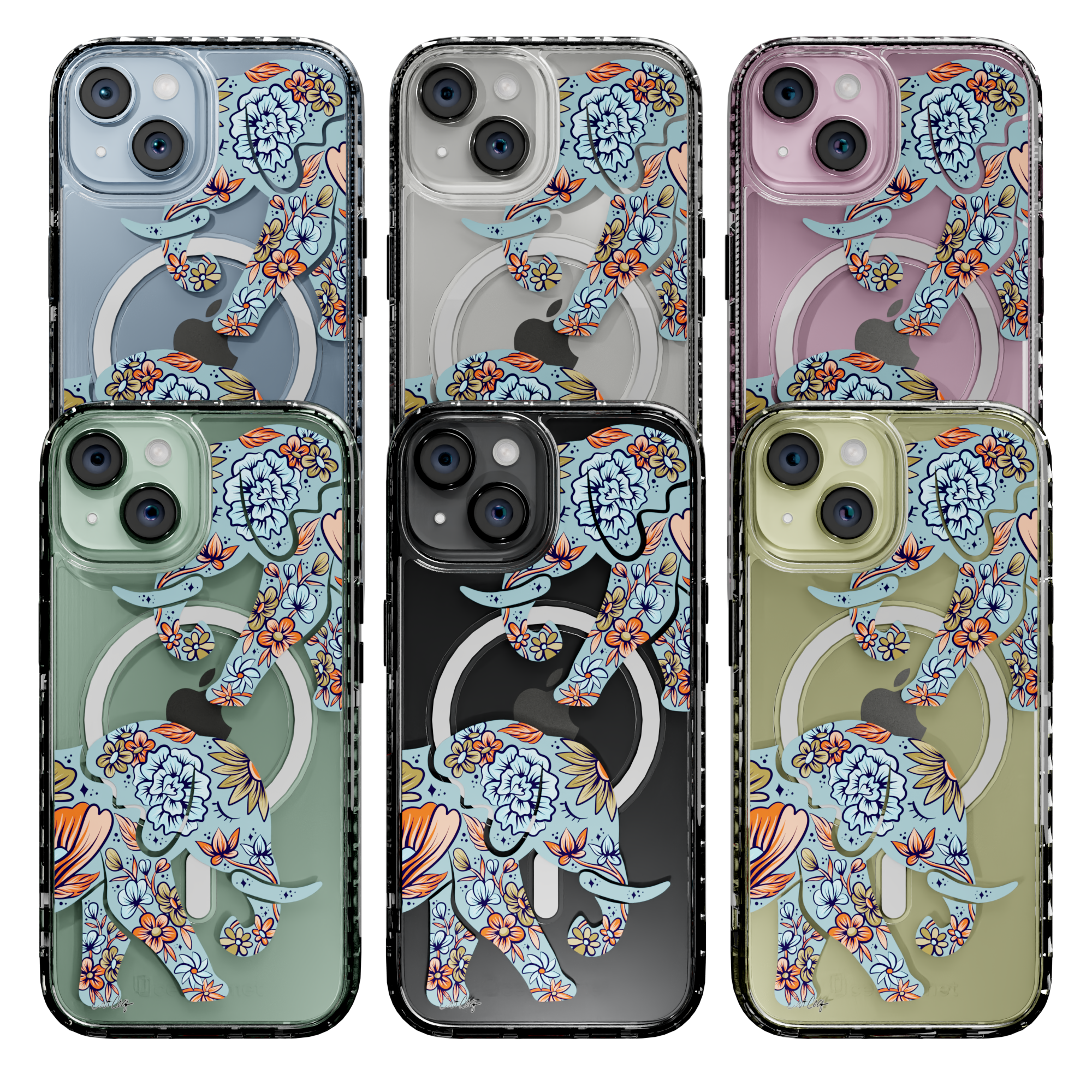 Porcelain Elephant by CatCoq | iPhone 15 Series |  MagSafe® Case iPhone 15 Pro Max / Crystal Clear