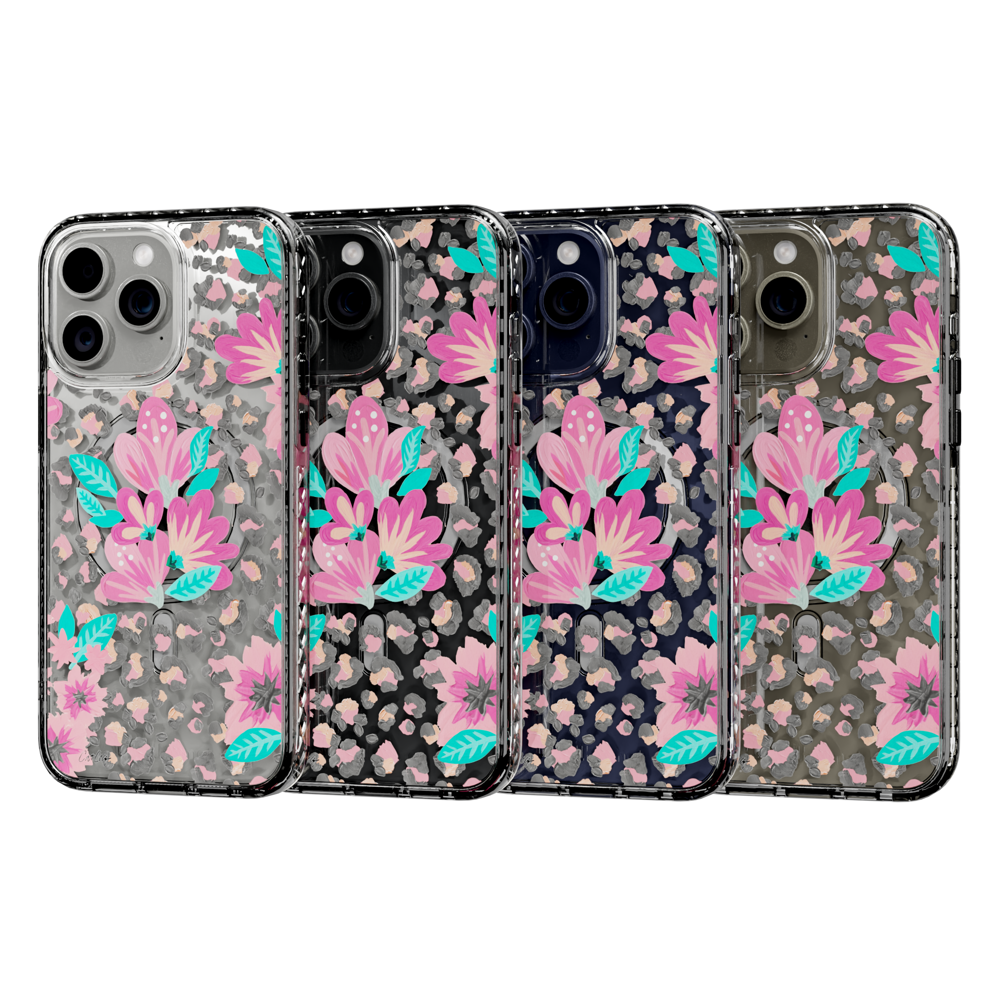 Floral Leopard by CatCoq | iPhone 15 Series |  MagSafe® Case iPhone 15 Pro Max / Crystal Clear