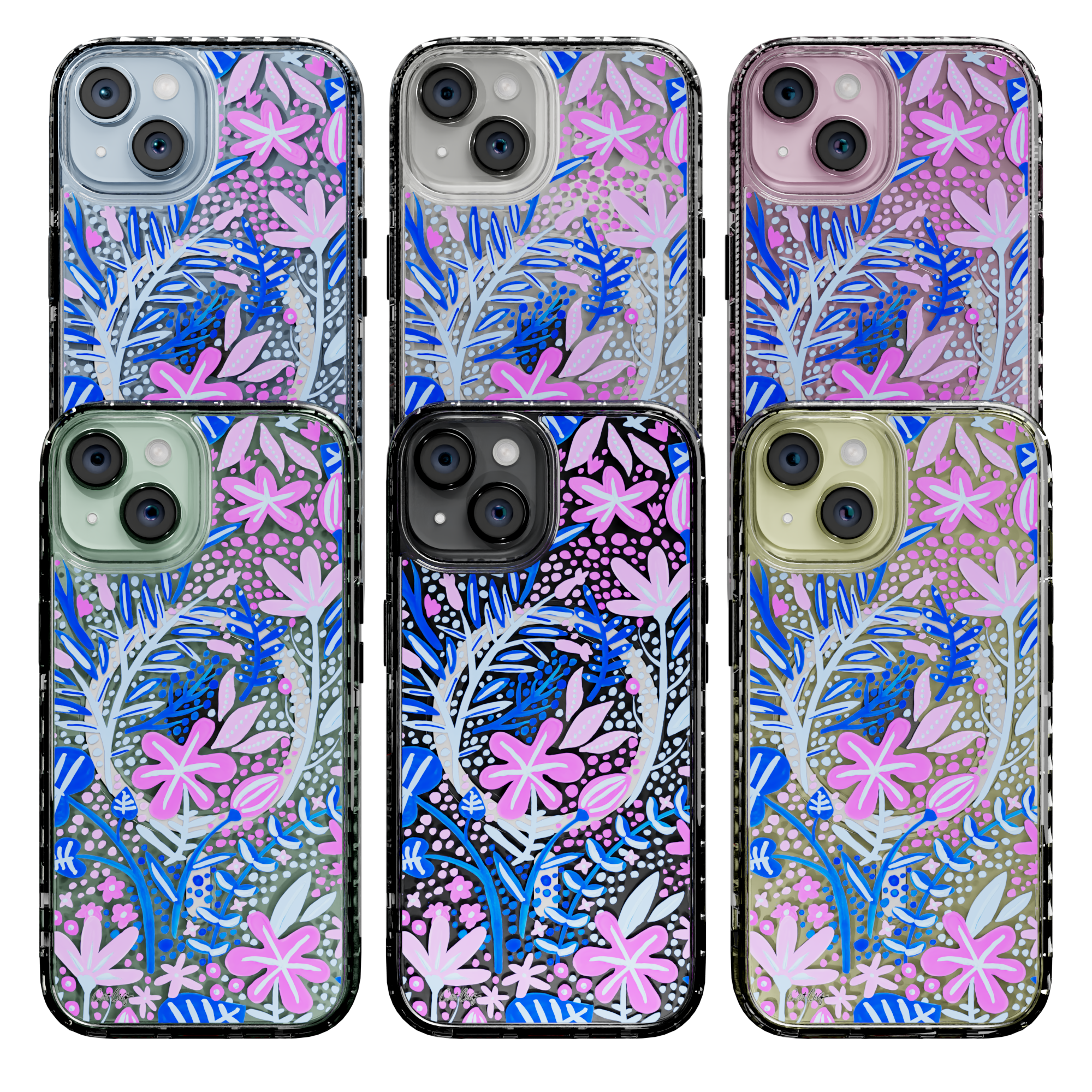 Garden Indigo by CatCoq | iPhone 15 Series |  MagSafe® Case iPhone 15 Pro Max / Crystal Clear