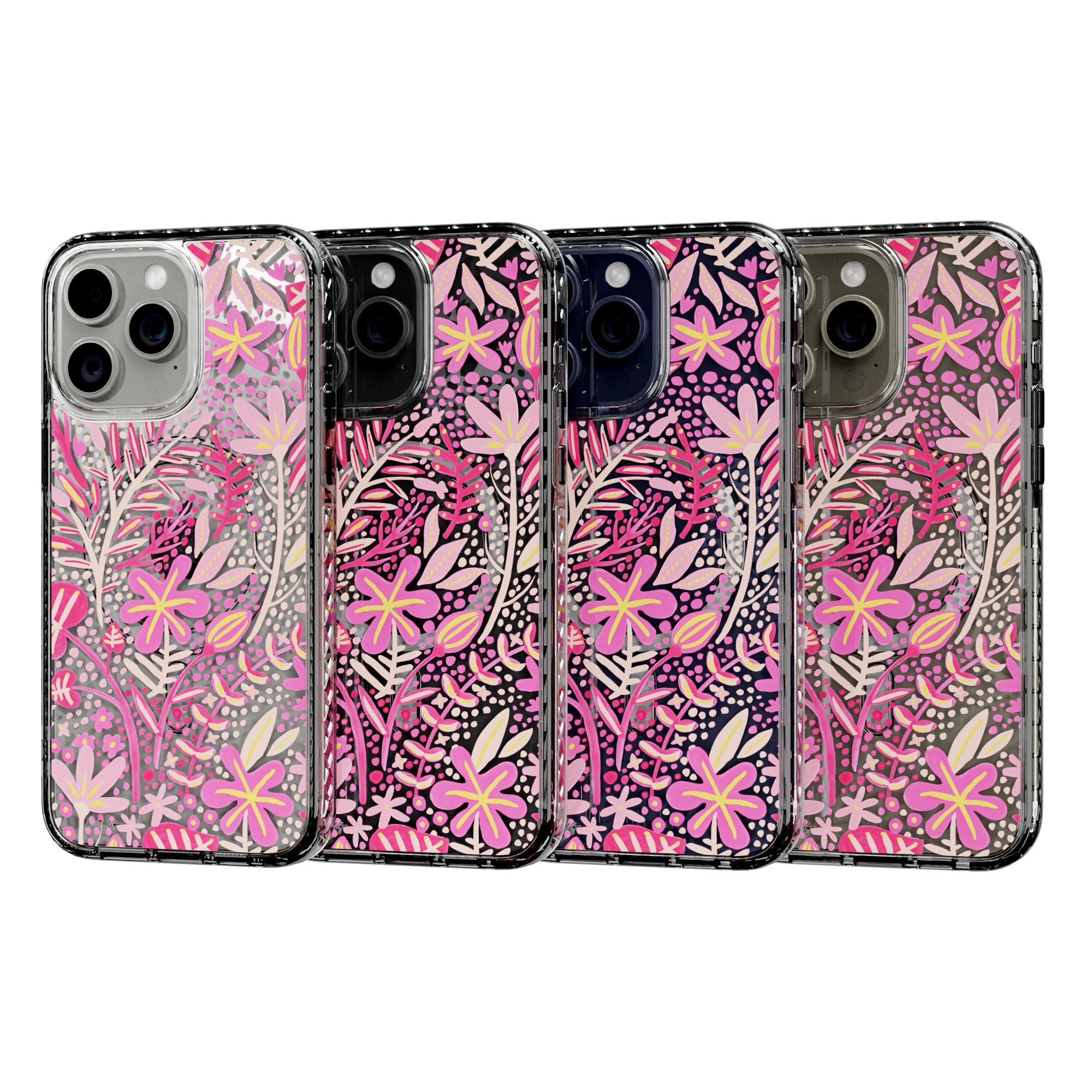 Garden Pink by CatCoq | iPhone 15 Series |  MagSafe® Case iPhone 15 Pro Max / Crystal Clear