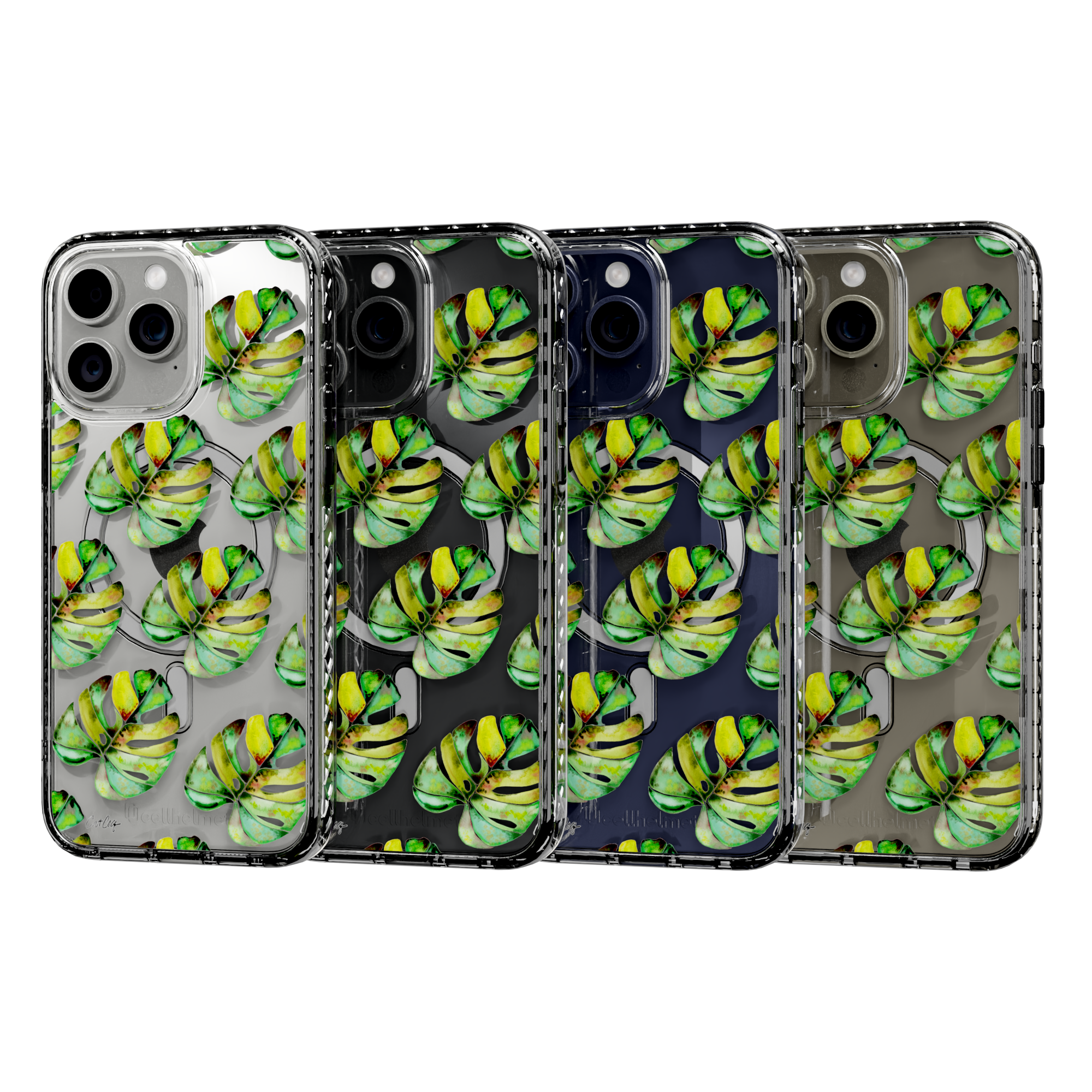 Green Monstera by CatCoq | iPhone 15 Series |  MagSafe® Case iPhone 15 Pro Max / Crystal Clear