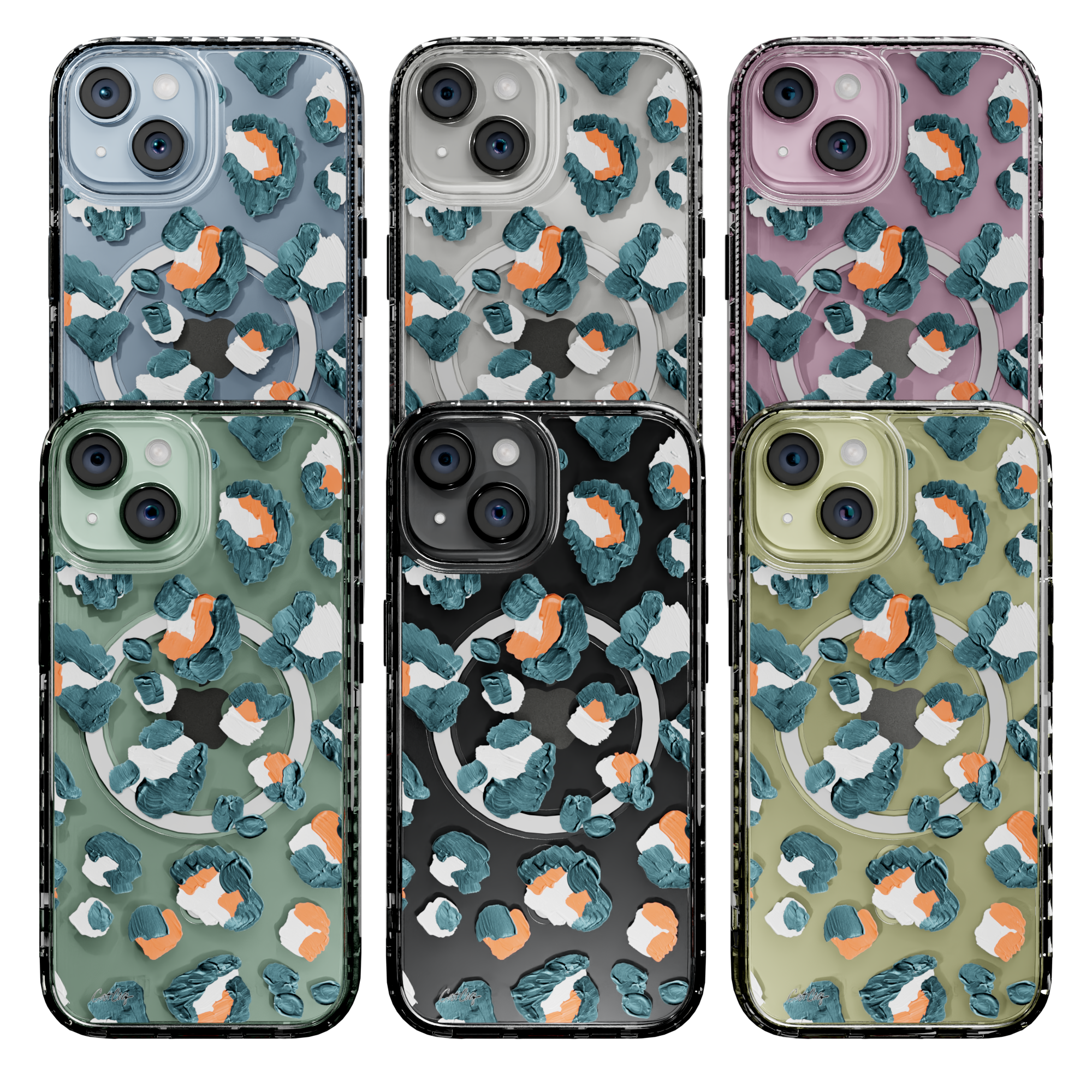 Leopard Turquoise by CatCoq | iPhone 15 Series |  MagSafe® Case iPhone 15 Pro Max / Crystal Clear