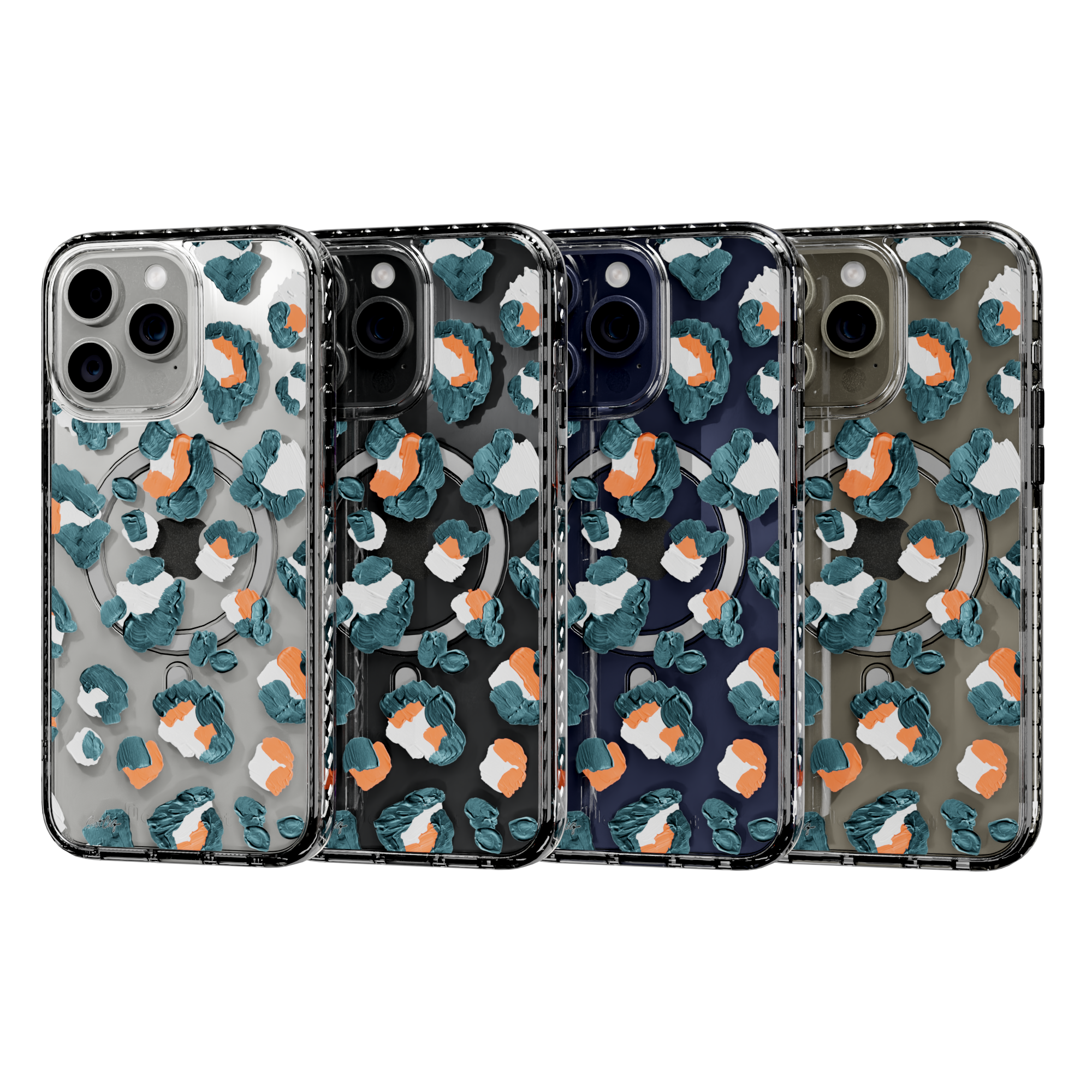 Leopard Turquoise by CatCoq | iPhone 15 Series |  MagSafe® Case iPhone 15 Pro Max / Crystal Clear