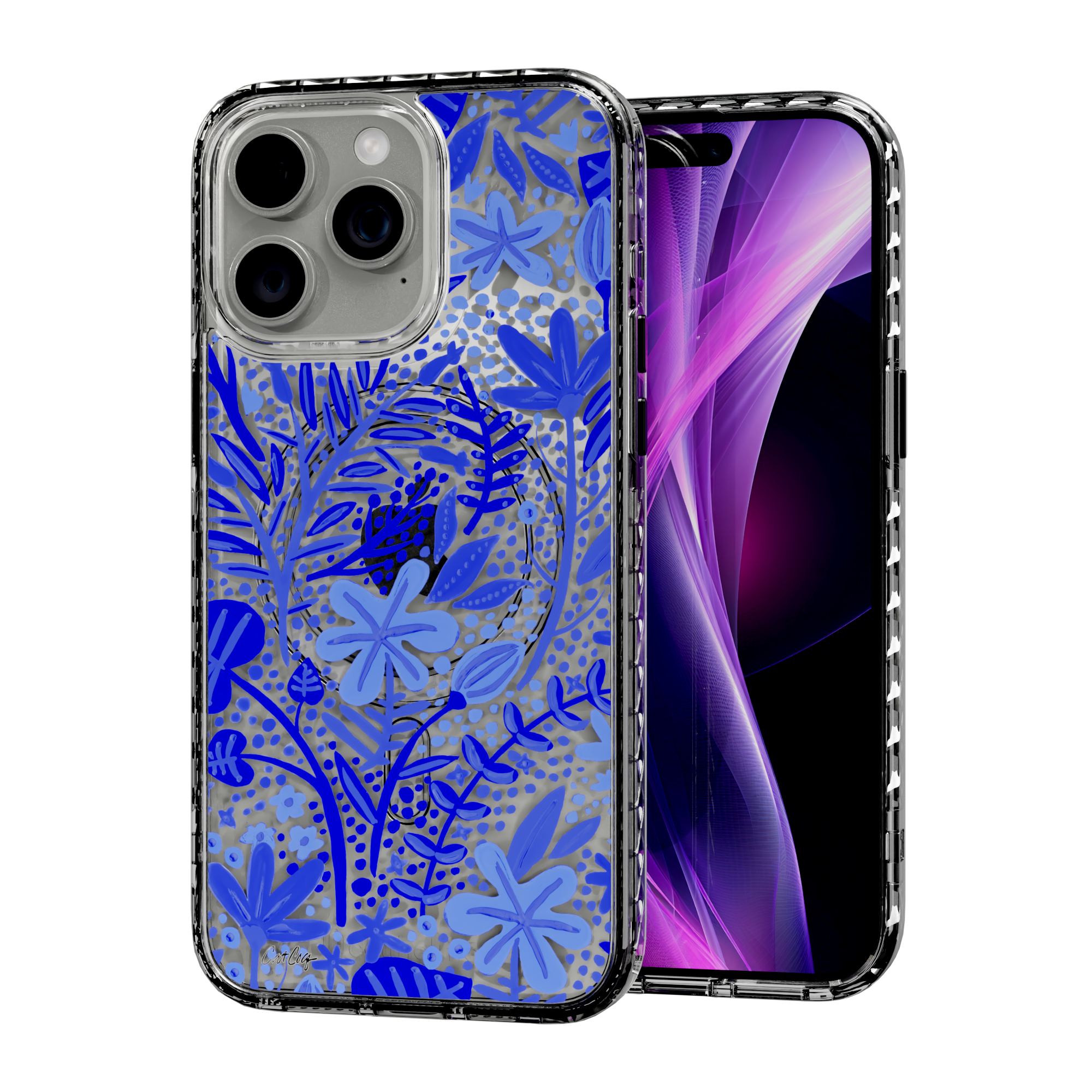 Garden Navy by CatCoq | iPhone 15 Series |  MagSafe® Case iPhone 15 Pro Max / Crystal Clear