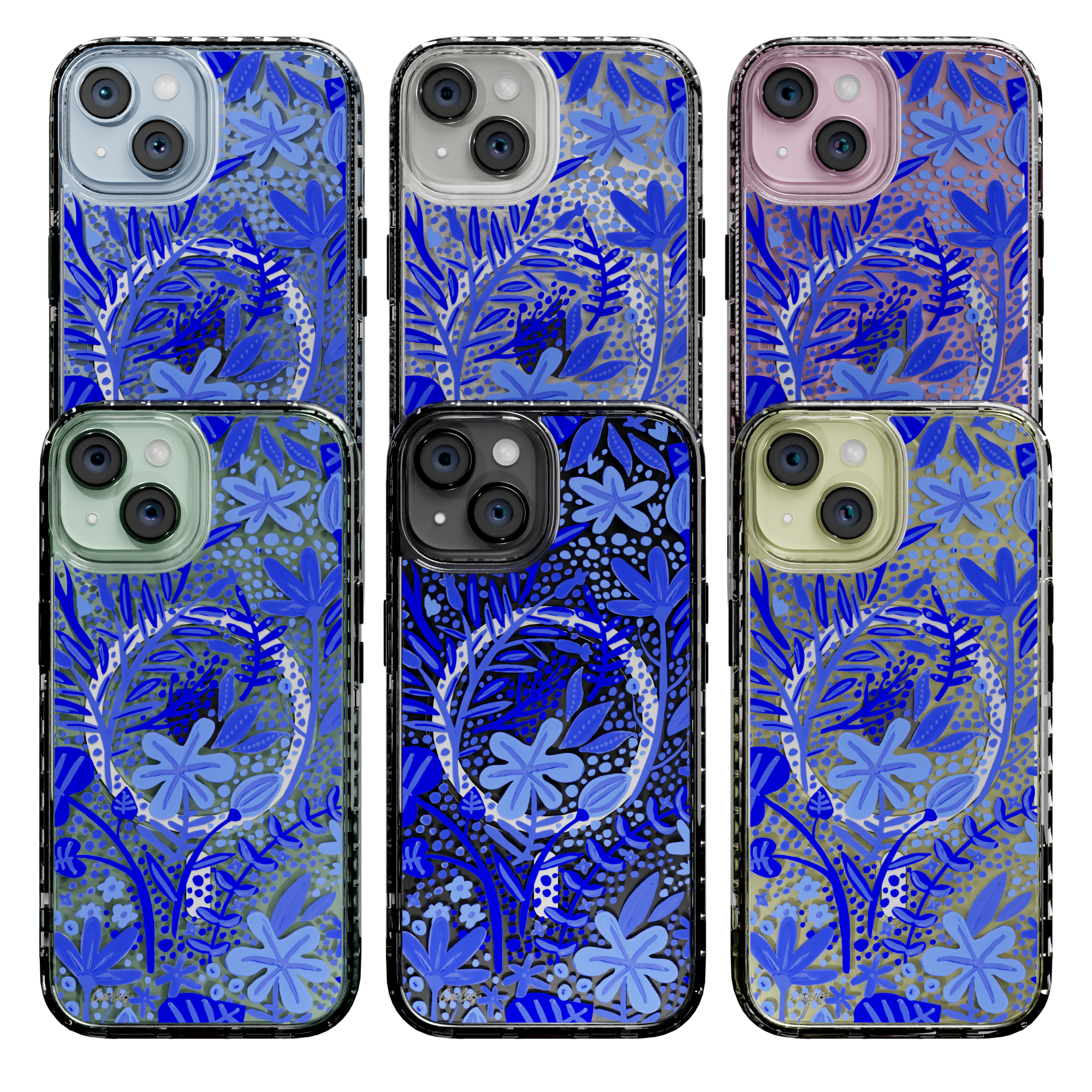 Garden Navy by CatCoq | iPhone 15 Series |  MagSafe® Case iPhone 15 Pro Max / Crystal Clear