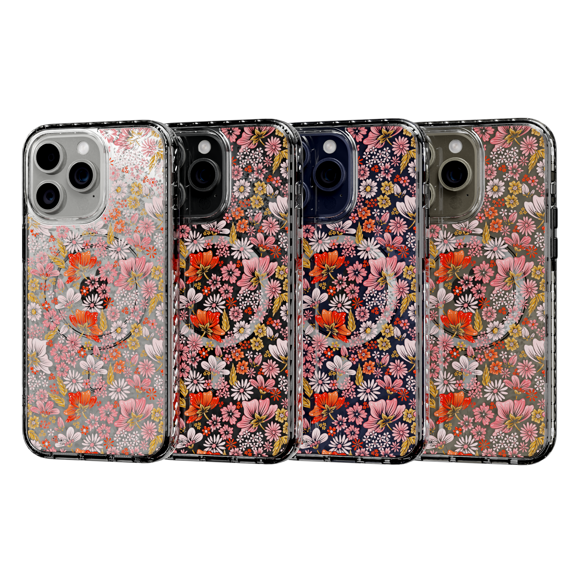 Retro Flower by CatCoq | iPhone 15 Series |  MagSafe® Case iPhone 15 Pro Max / Crystal Clear