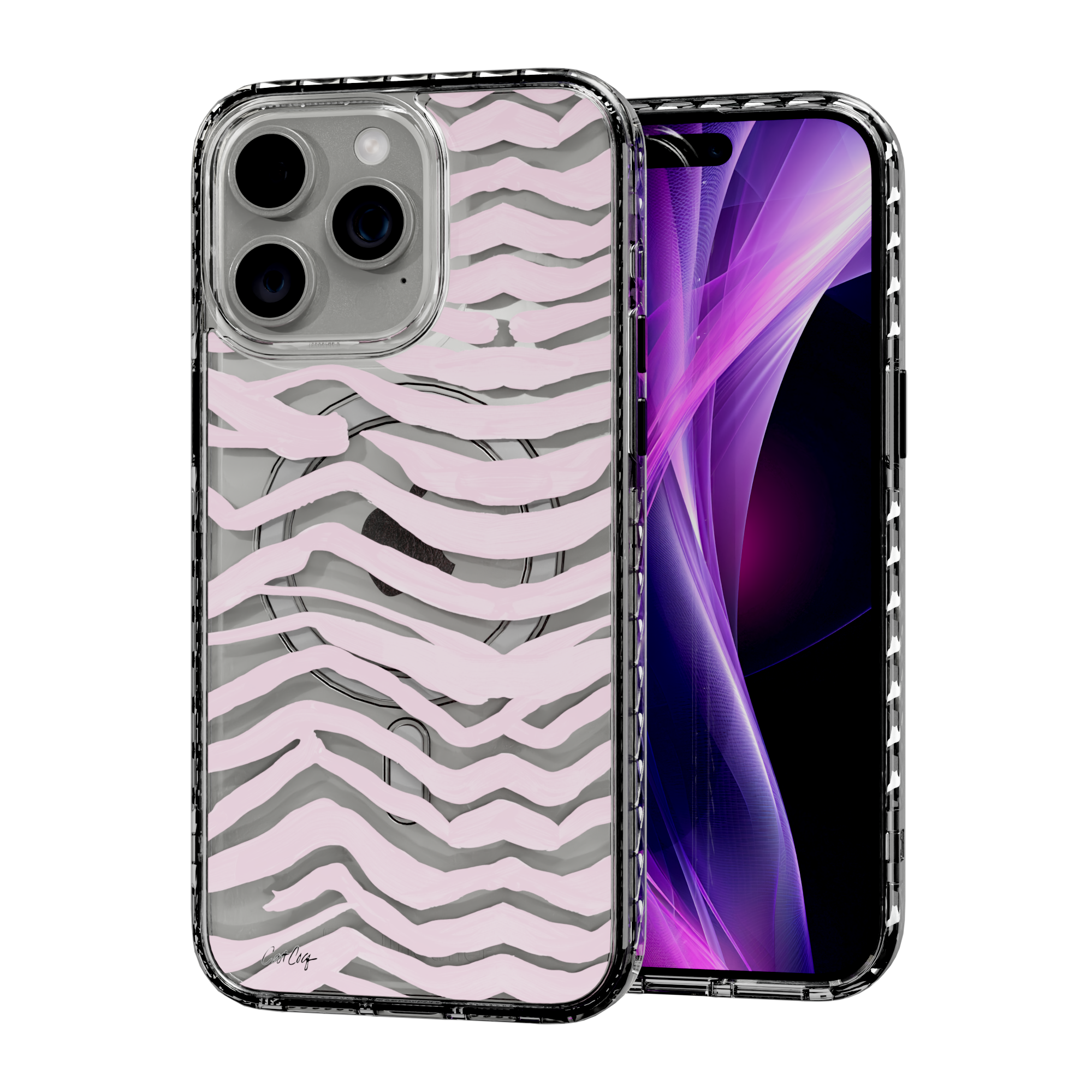 Zebra Blush by CatCoq | iPhone 15 Series |  MagSafe® Case iPhone 15 Pro Max / Crystal Clear