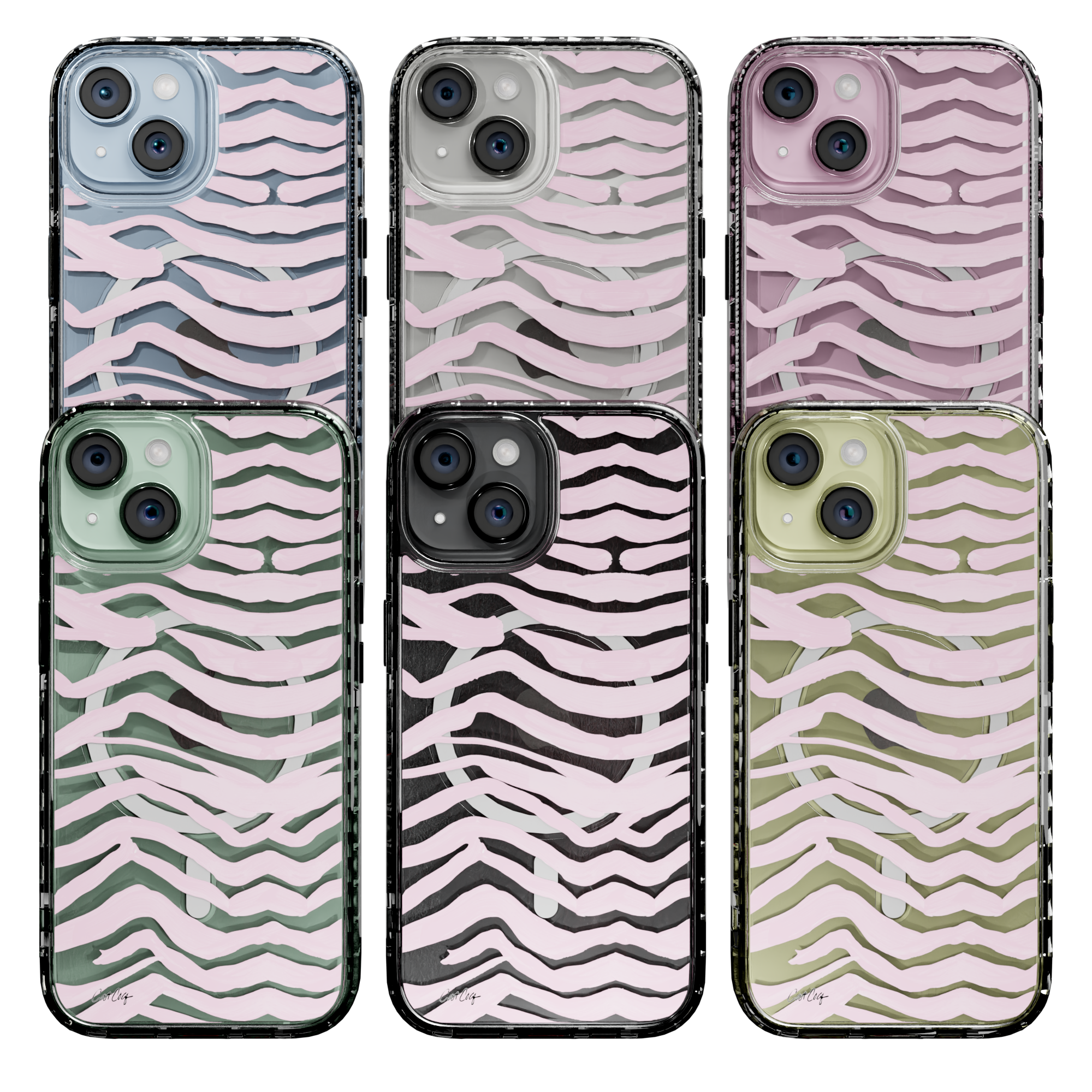 Zebra Blush by CatCoq | iPhone 15 Series |  MagSafe® Case iPhone 15 Pro Max / Crystal Clear