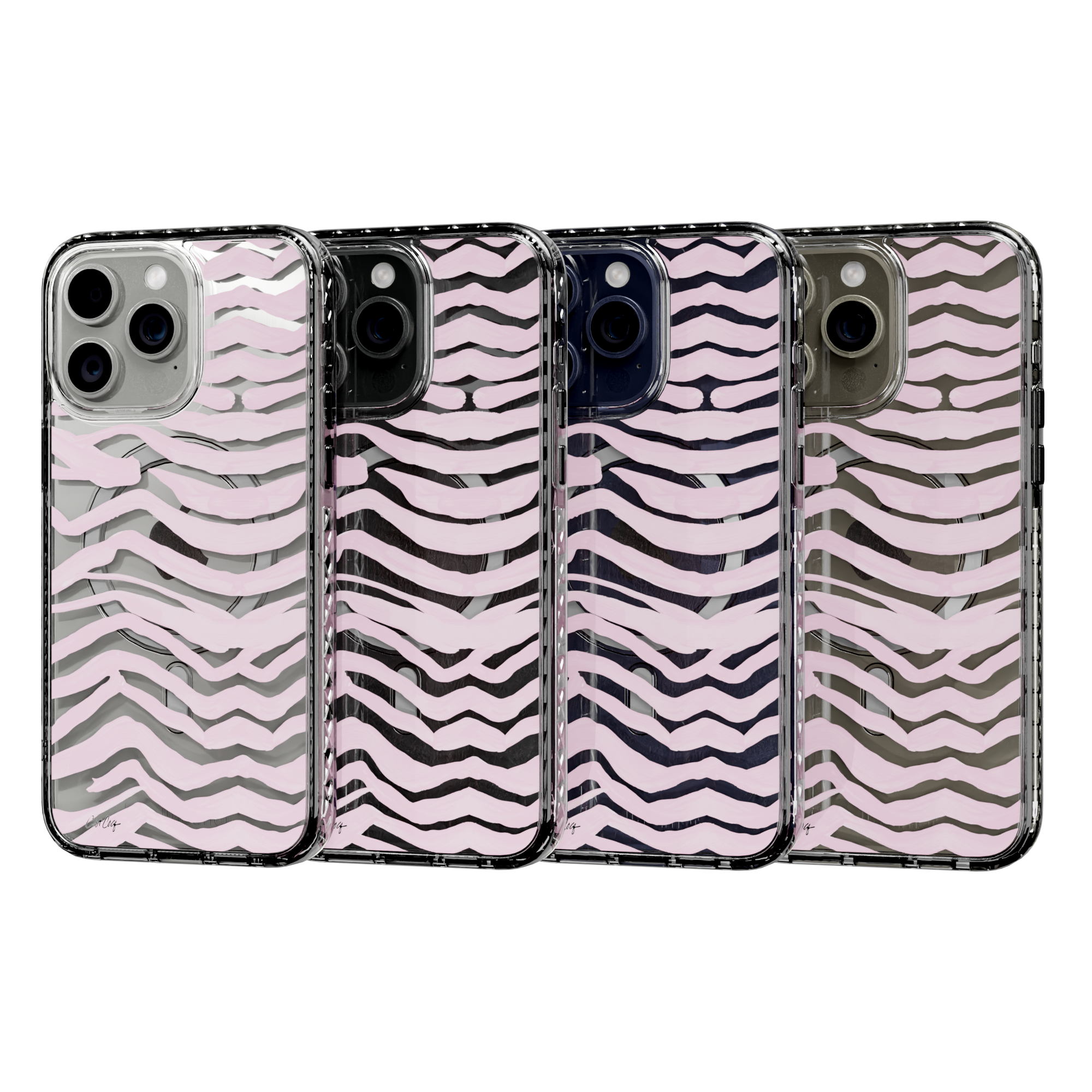 Zebra Blush by CatCoq | iPhone 15 Series |  MagSafe® Case iPhone 15 Pro Max / Crystal Clear