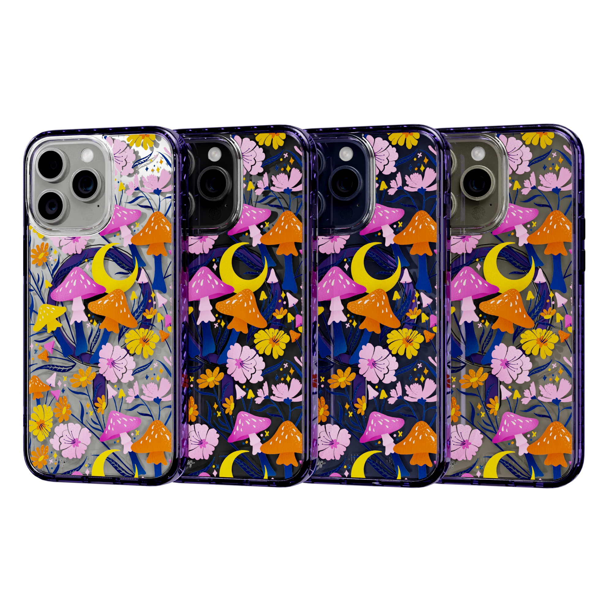 Blooms and Shrooms by CatCoq | iPhone 15 Series |  MagSafe® Case iPhone 15 Pro Max / Midnight Lilac