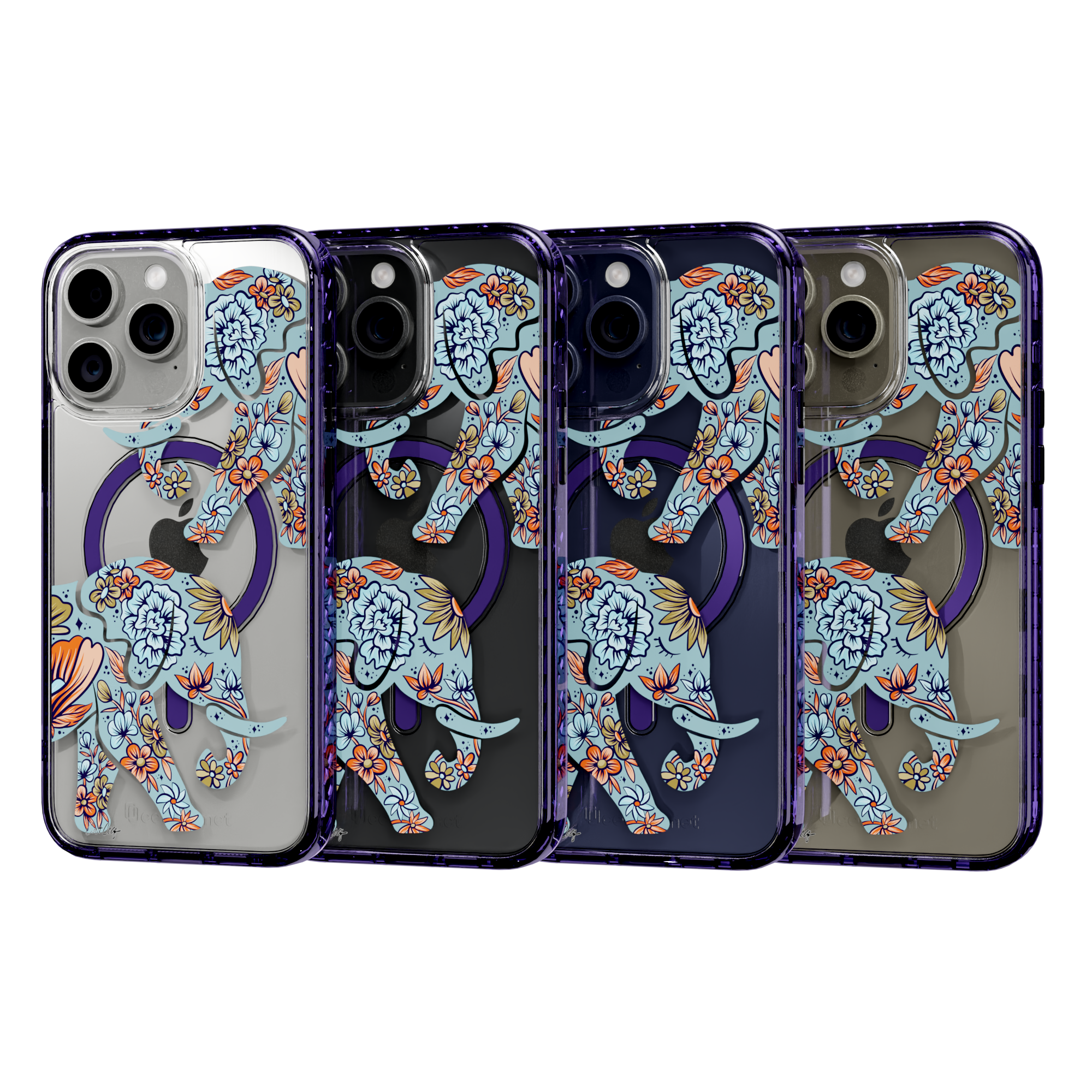 Porcelain Elephant by CatCoq | iPhone 15 Series |  MagSafe® Case iPhone 15 Pro Max / Midnight Lilac