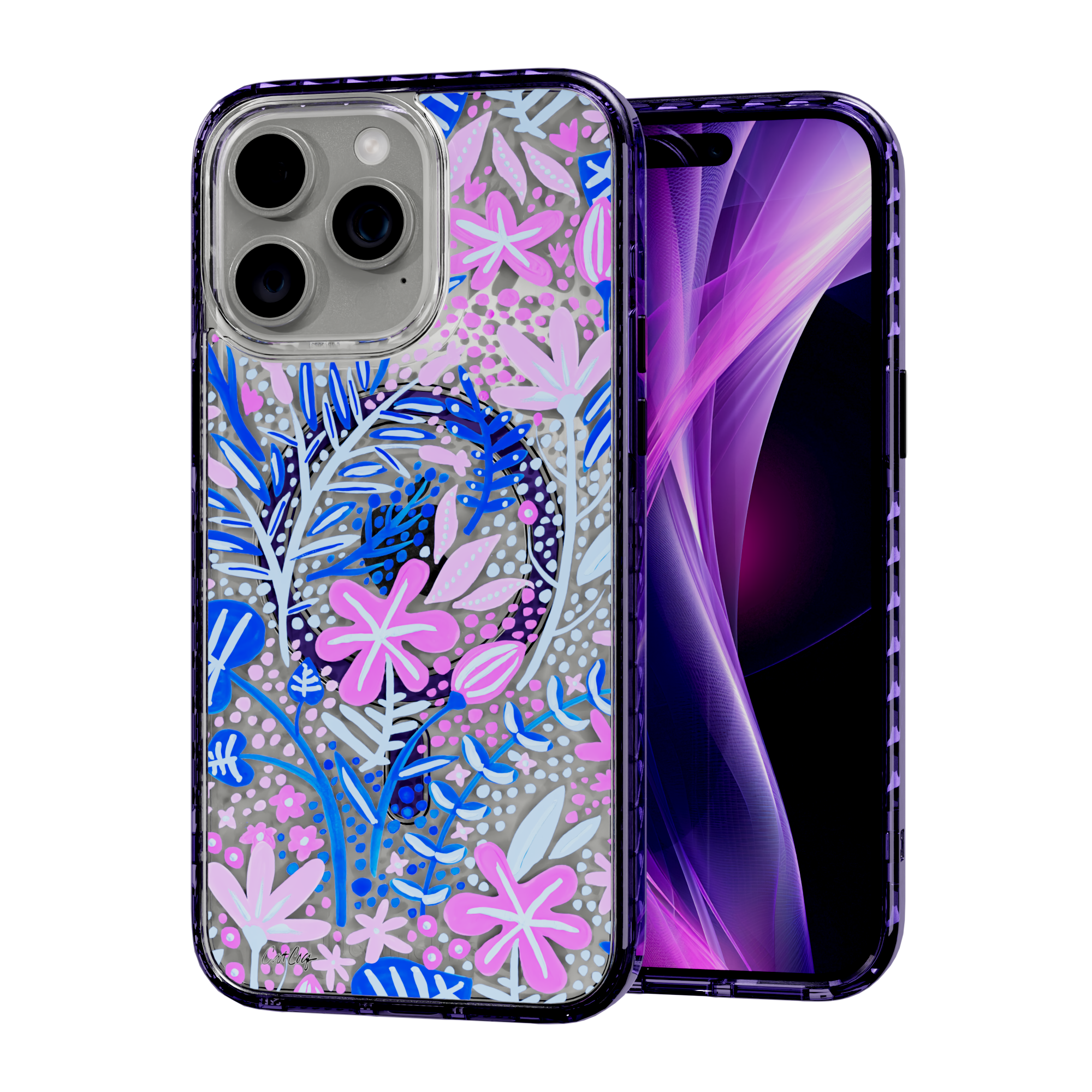 Garden Indigo by CatCoq | iPhone 15 Series |  MagSafe® Case iPhone 15 Pro Max / Midnight Lilac